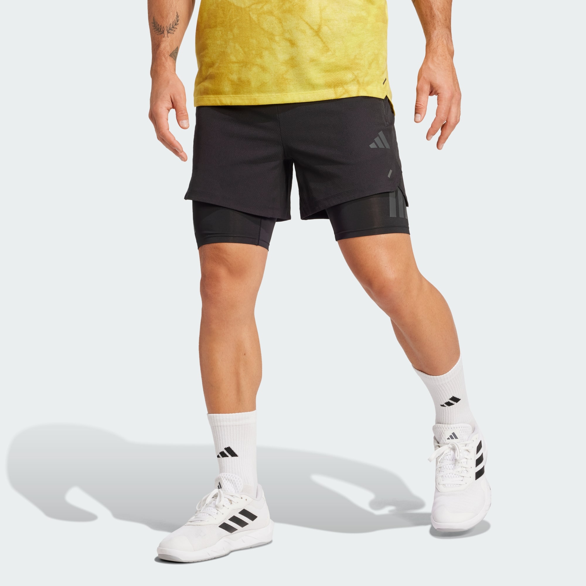 Adidas Men 2 In 1 Power Shorts Black