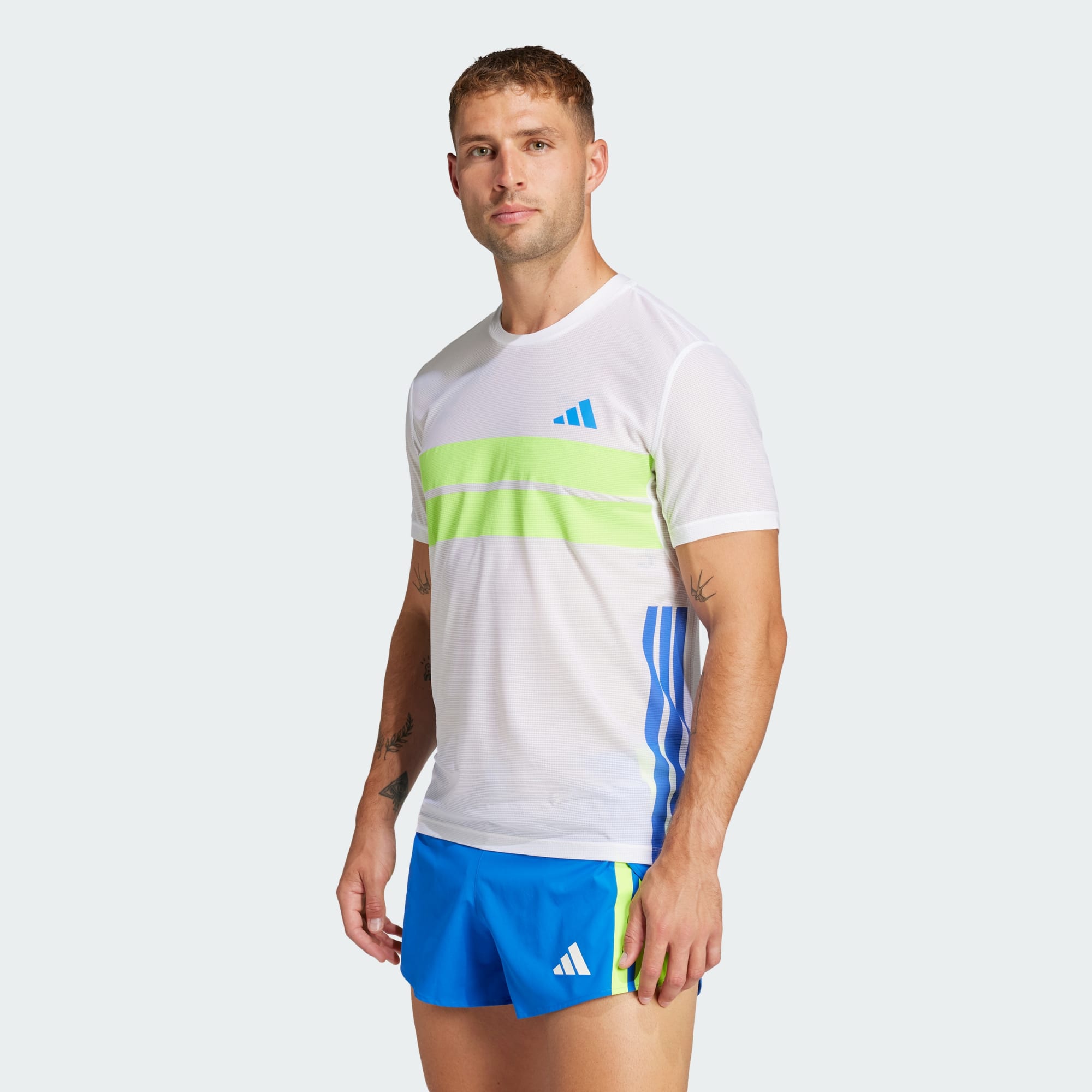 Adidas Men Adizero Retro Running Tee White