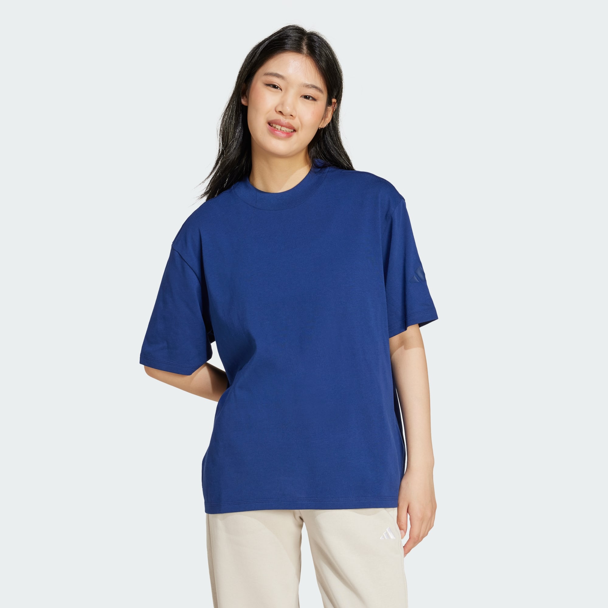 Adidas Women Essentials Contemporary Logo Boyfriend Tee White