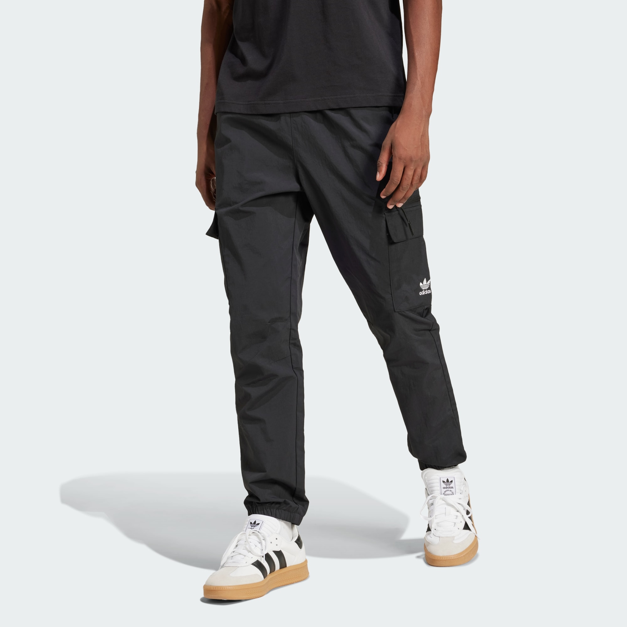 Adidas Originals Men Trefoil Essentials Woven Cargo Pants Black