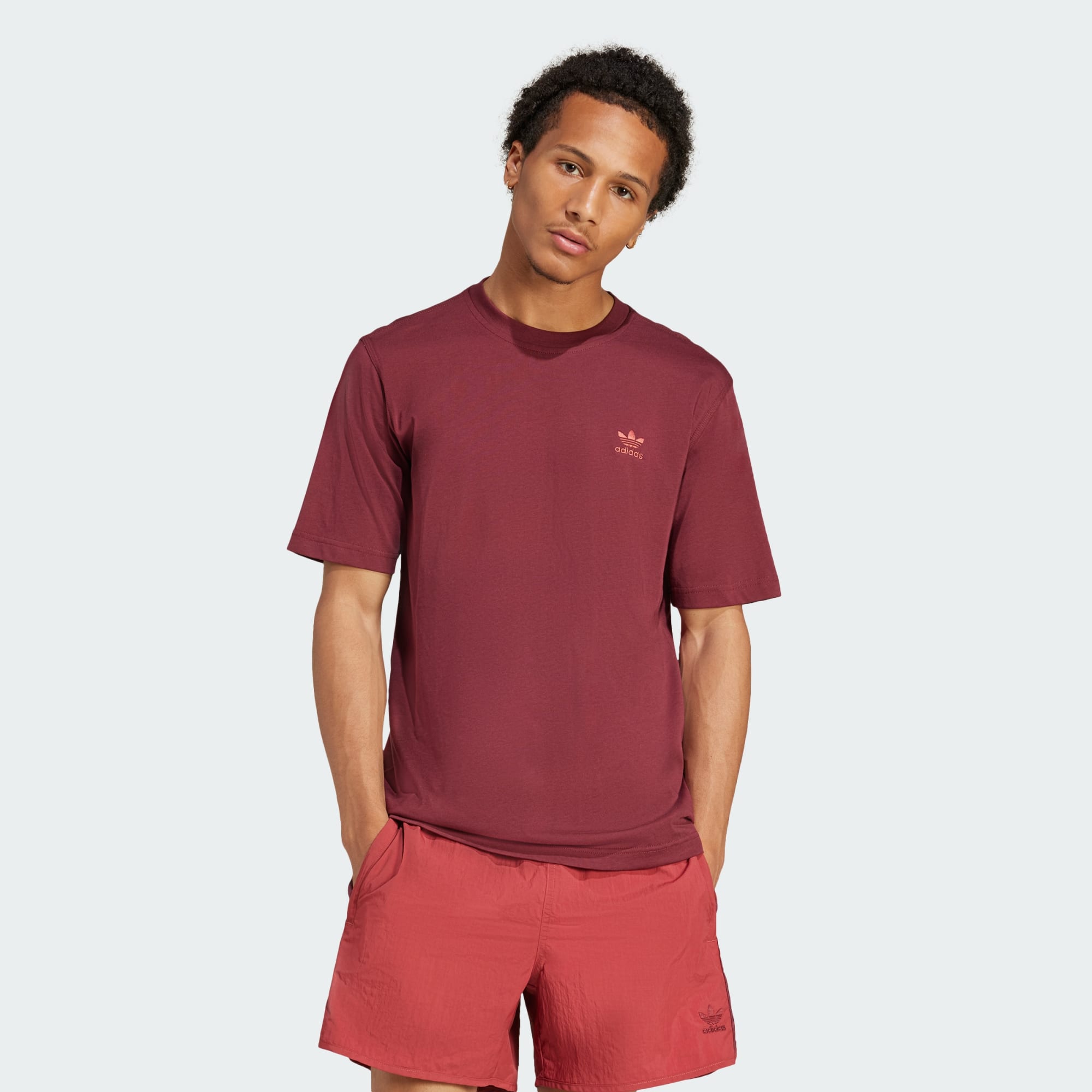 Adidas Originals Men Trefoil Essentials Tee Grey