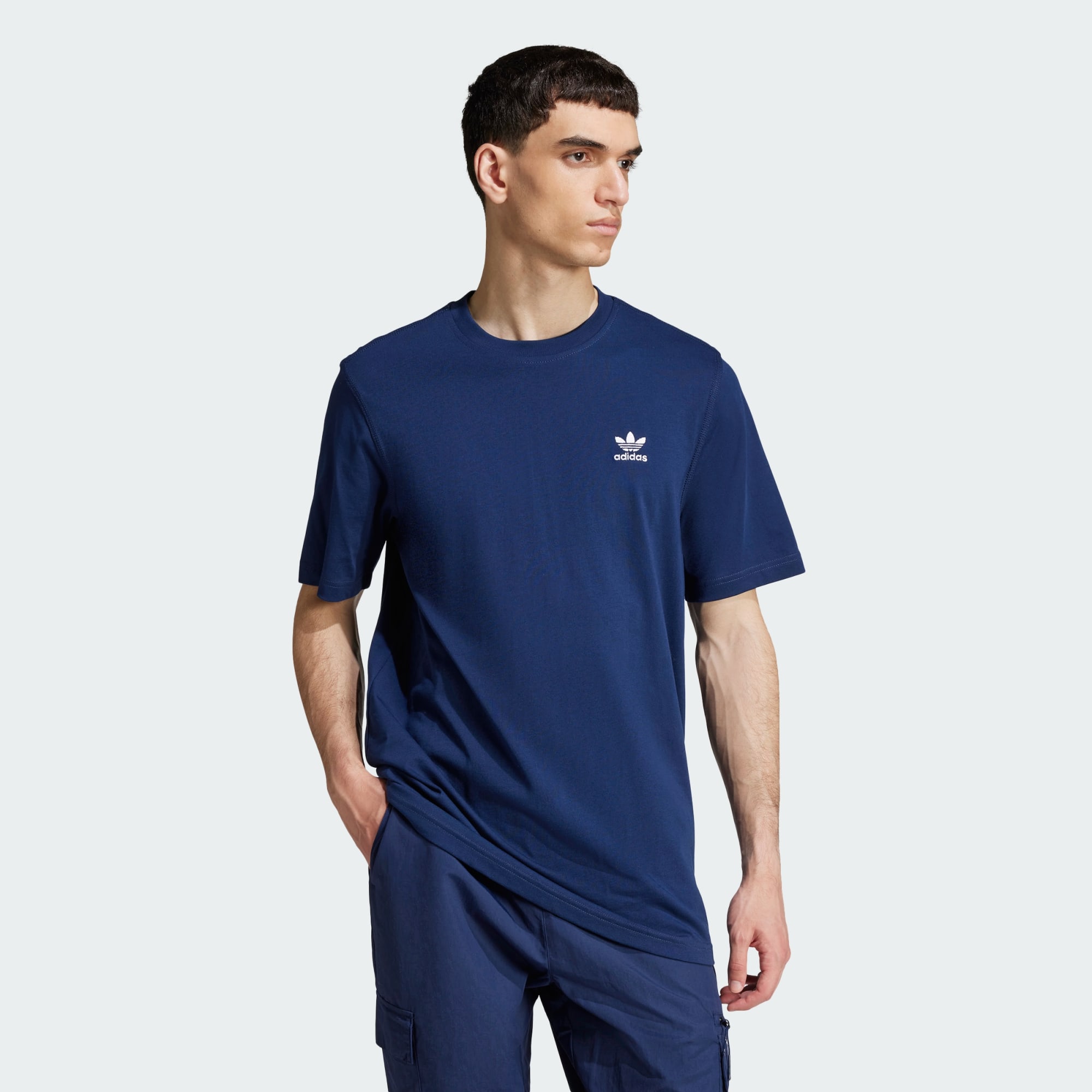 Adidas Originals Men Trefoil Essentials Tee Grey
