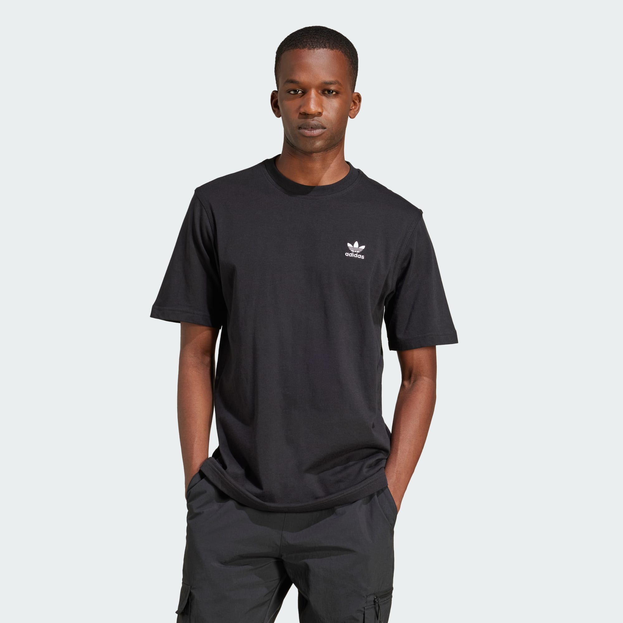 Adidas Originals Men Trefoil Essentials Tee Grey