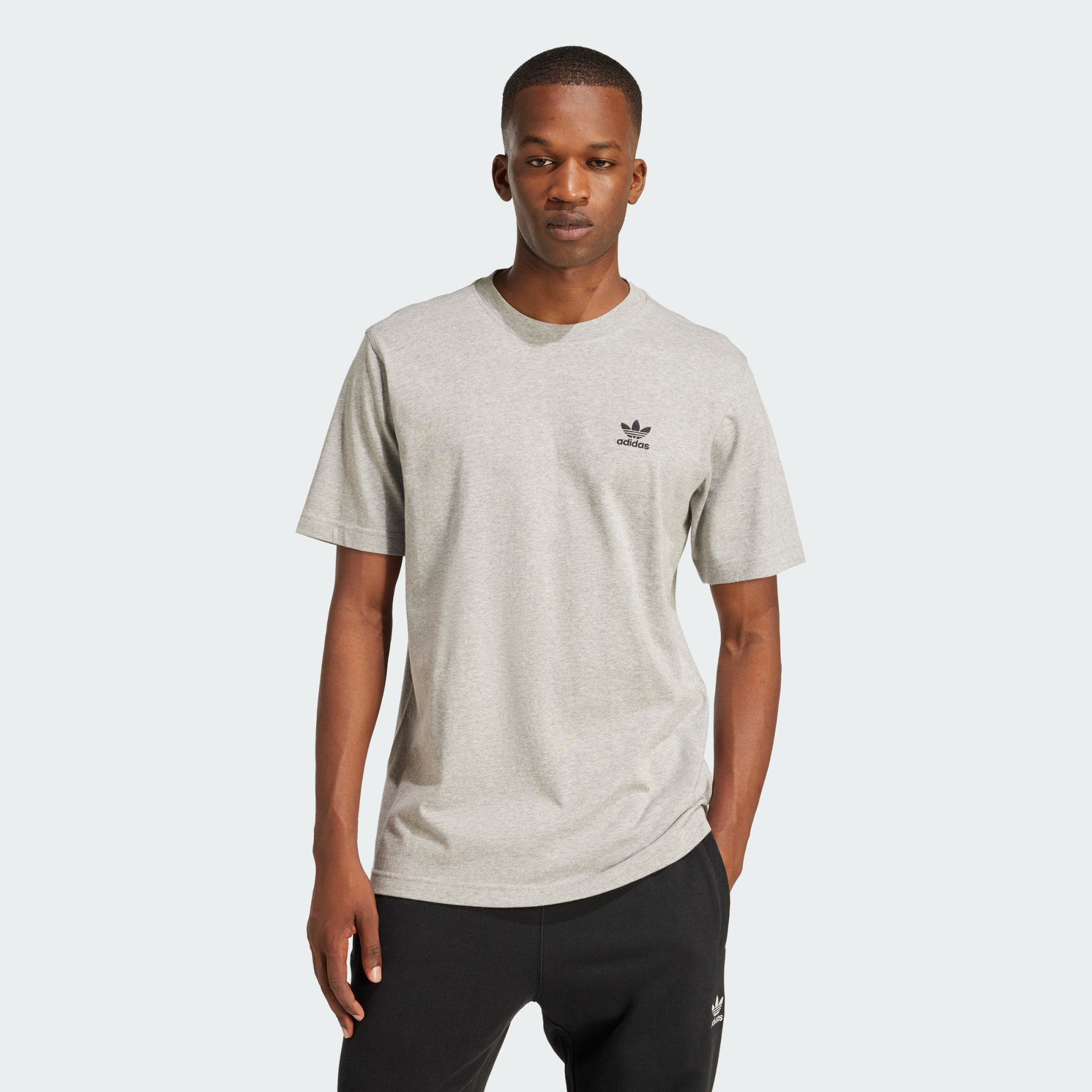 Adidas Originals Men Trefoil Essentials Tee Grey