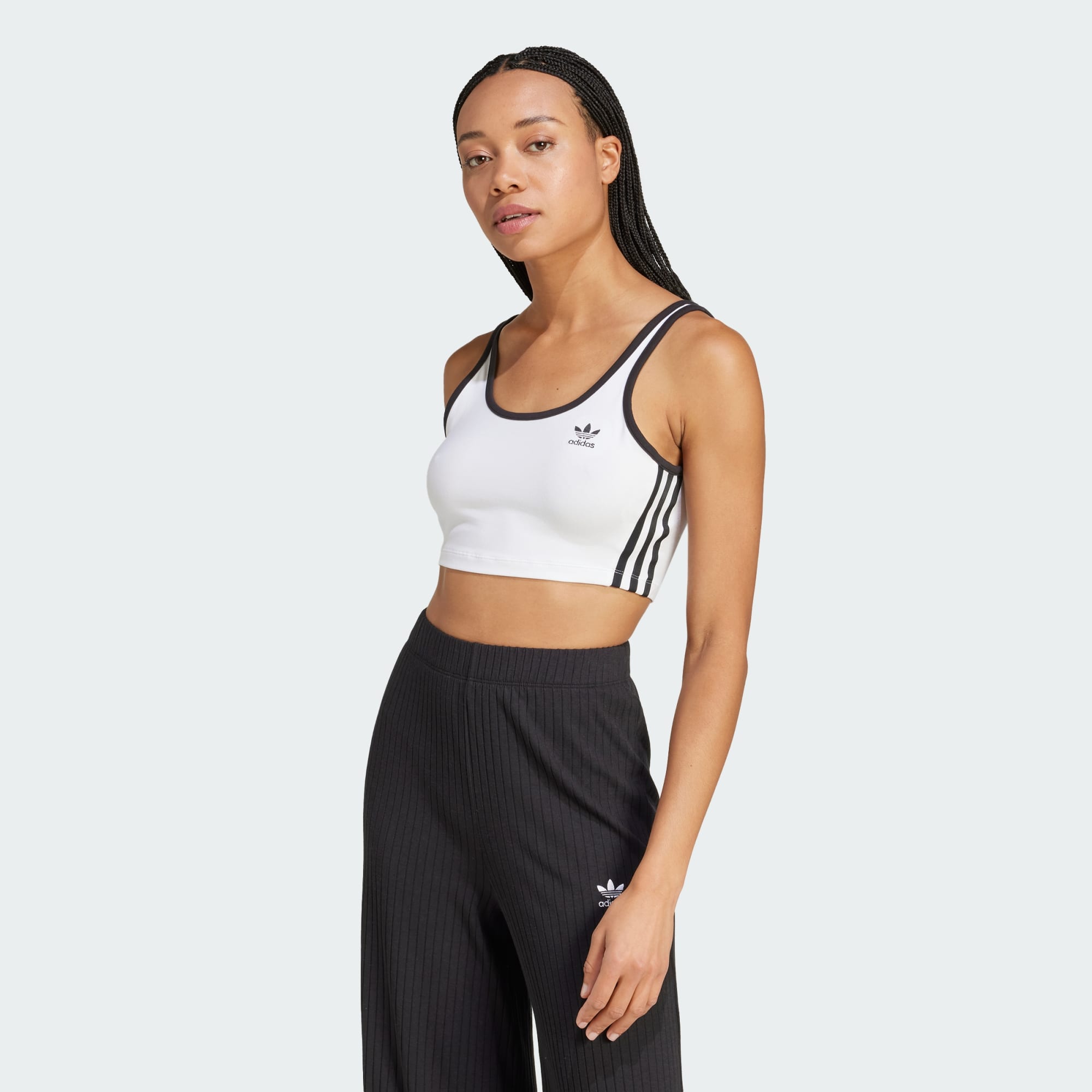 Adidas Originals Women Adicolor 3 Stripes Bra Top Black