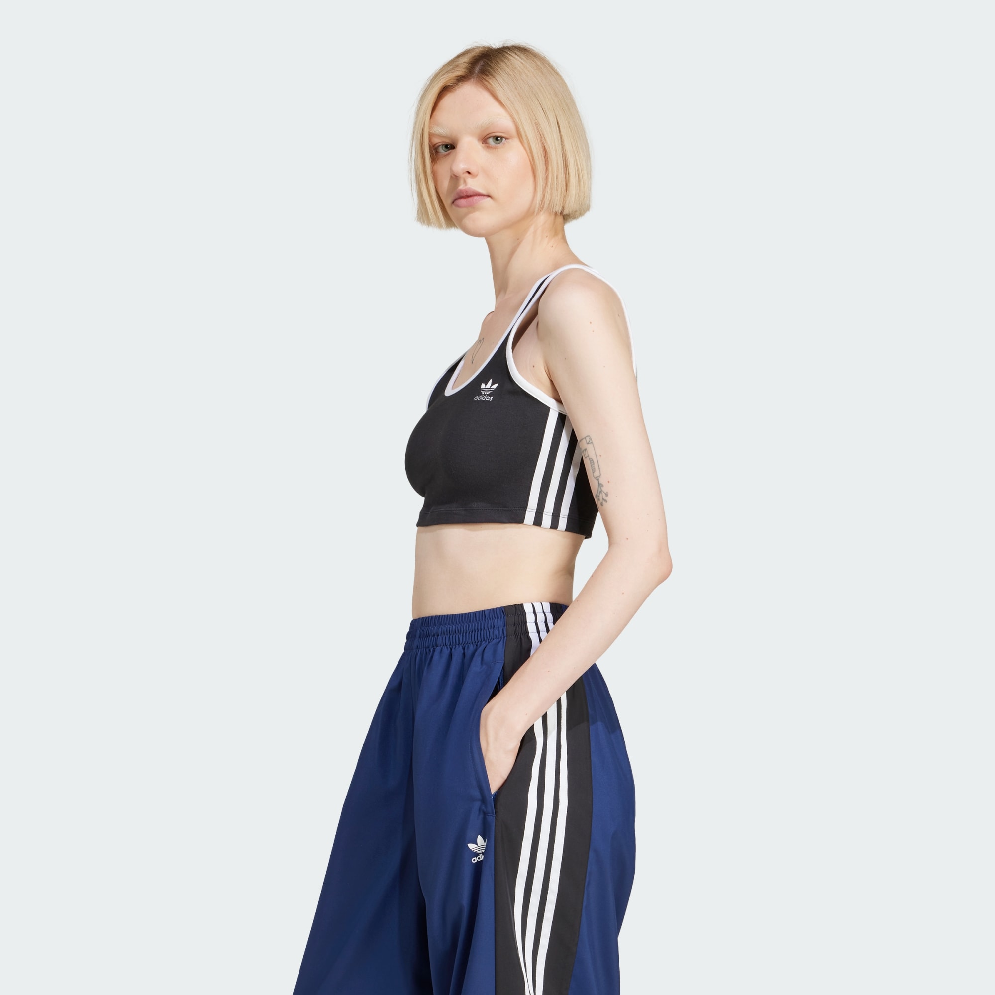 Adidas Originals Women Adicolor 3 Stripes Bra Top Black