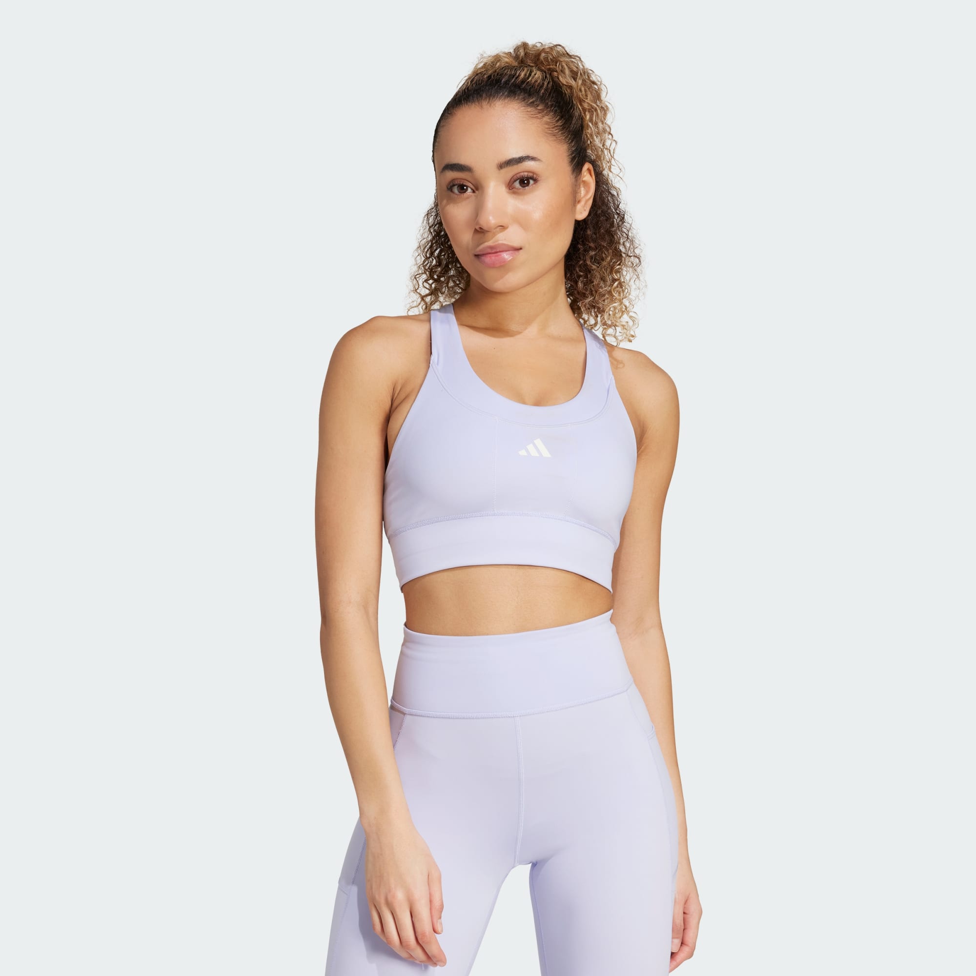 Adidas Women Run Pocket Medium Support Bra Purple