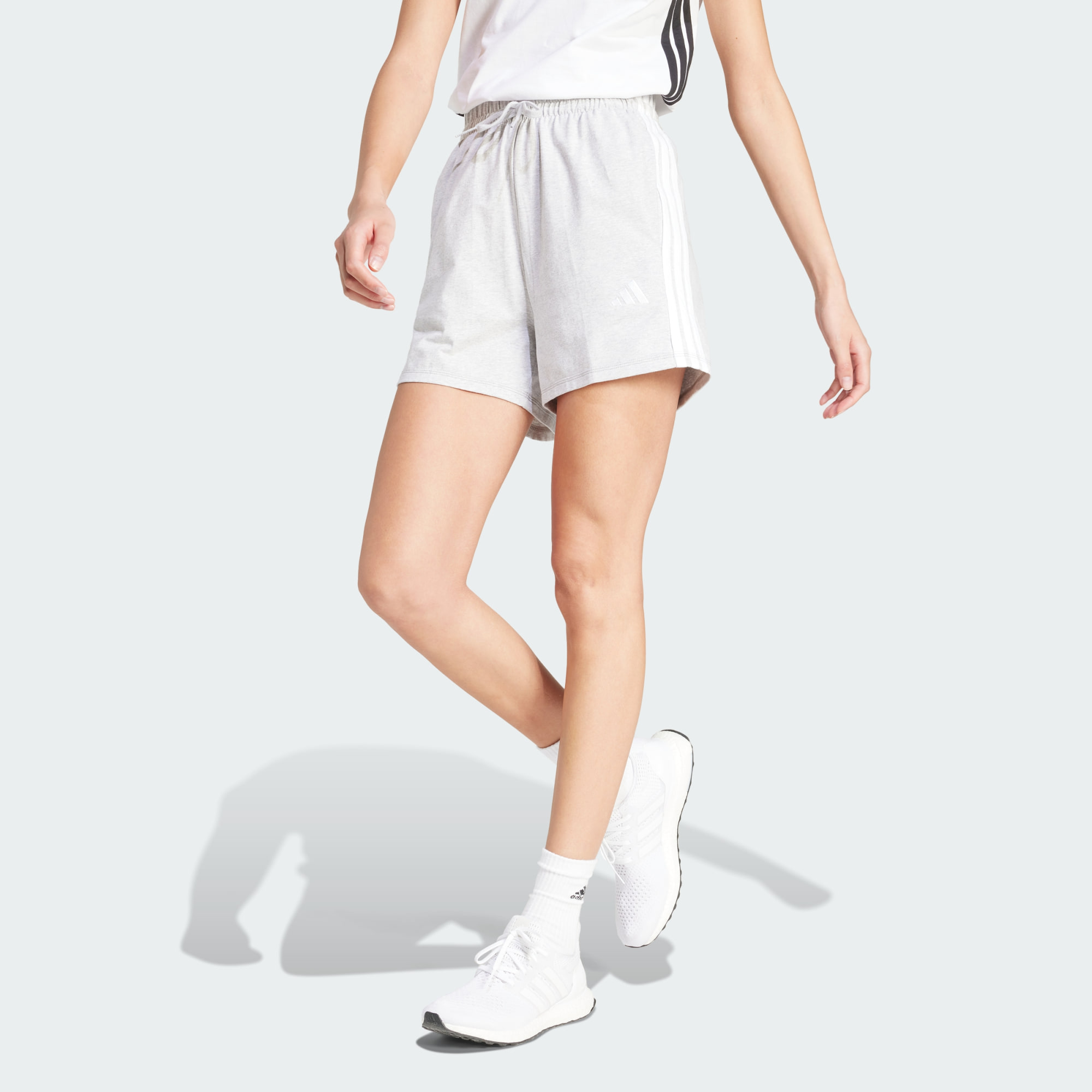 Adidas Women Essentials 3 Stripes Cotton Shorts Black