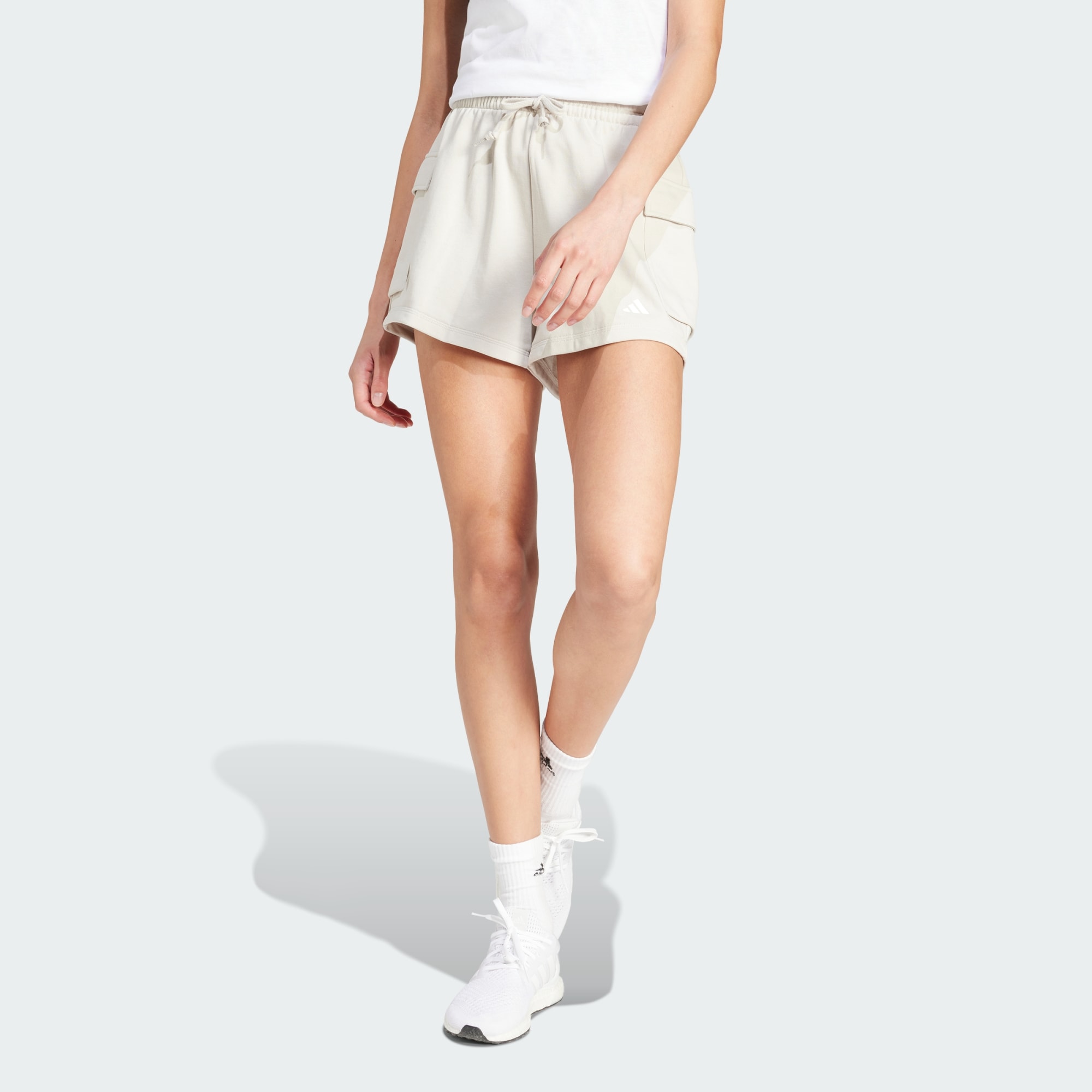 Adidas Women Essentials Small Logo French Terry Cargo Shorts Green