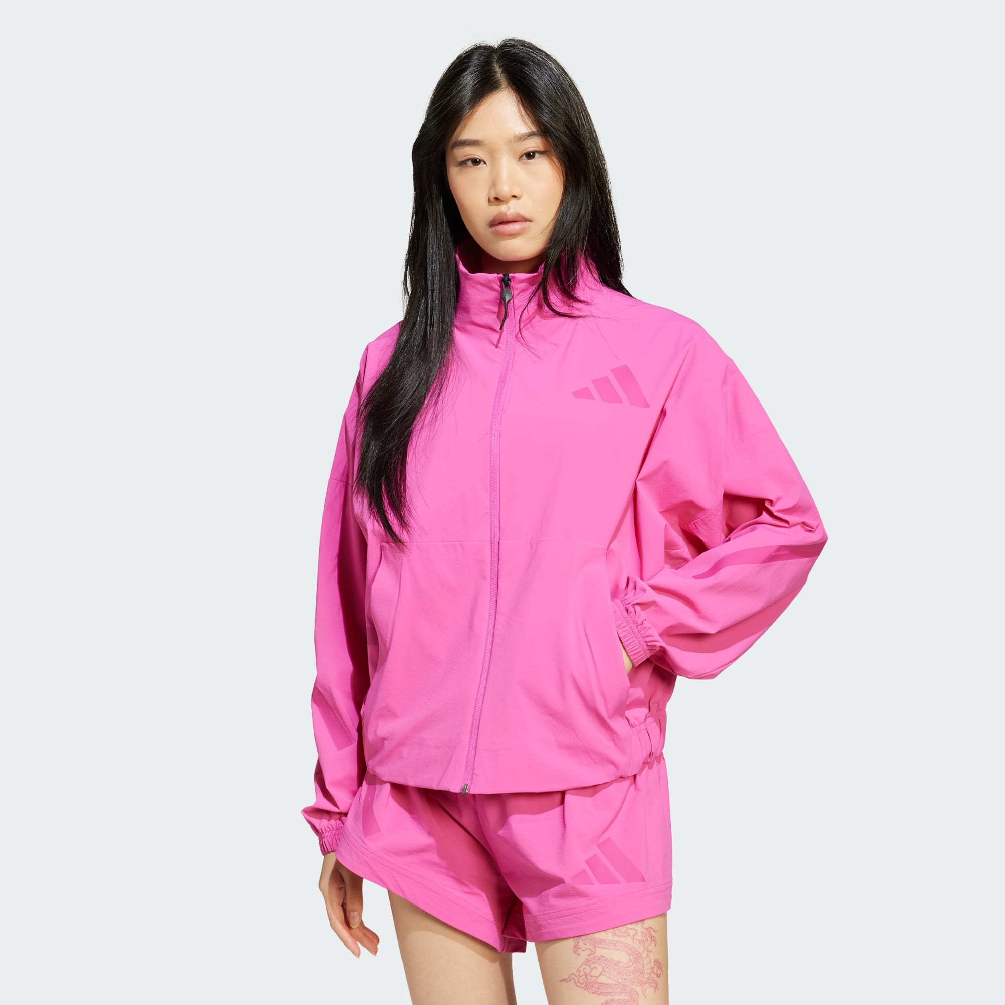 Adidas Women Z.n.e. Woven Full Zip Track Top Pink