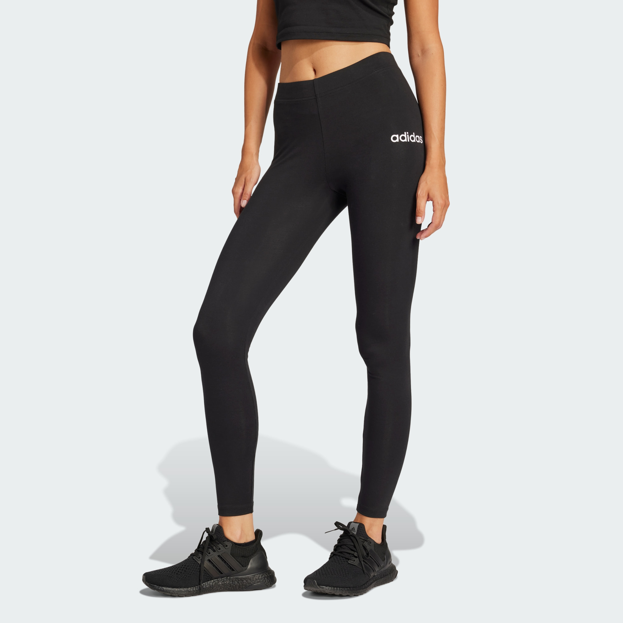 Adidas Women Essentials Linear Cotton Leggings Grey