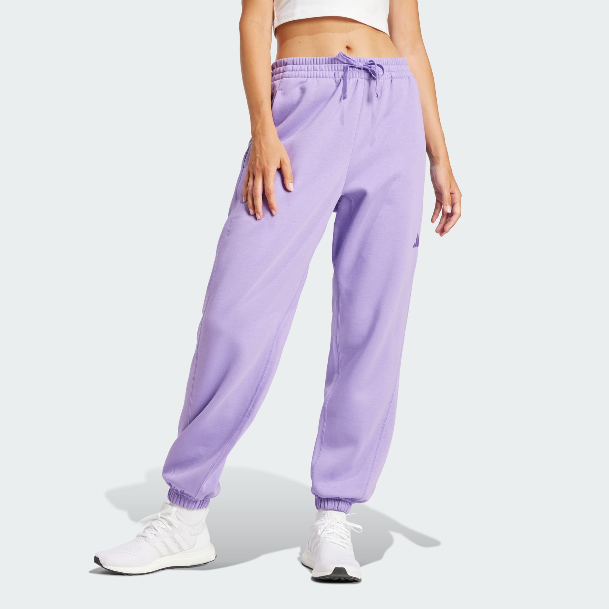 Adidas Women Essentials 3 Stripes French Terry Cuffed Pants Black