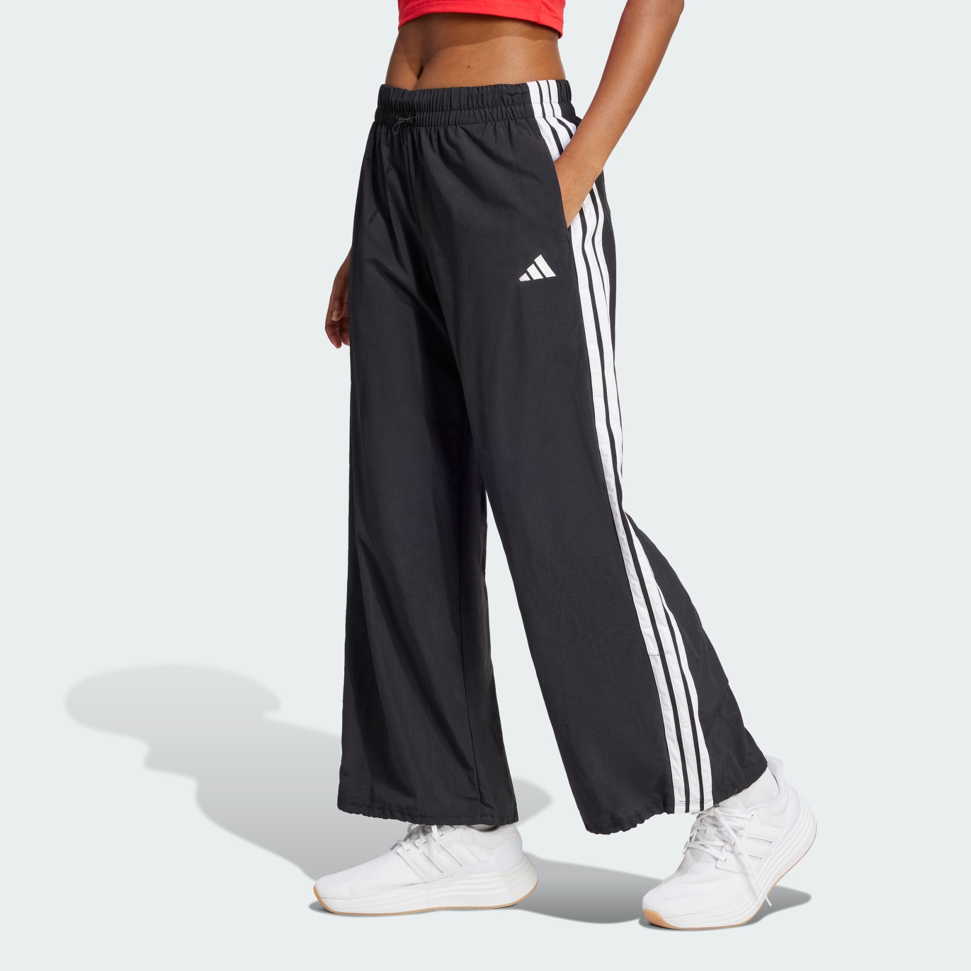 Adidas Women Essentials 3 Stripes Lifestyle Woven Parachute Black