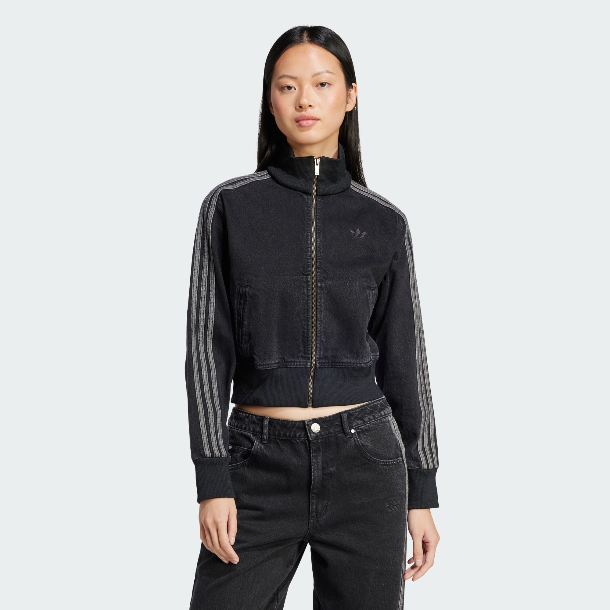 Adidas Originals Women Adicolor Denim Track Top Black