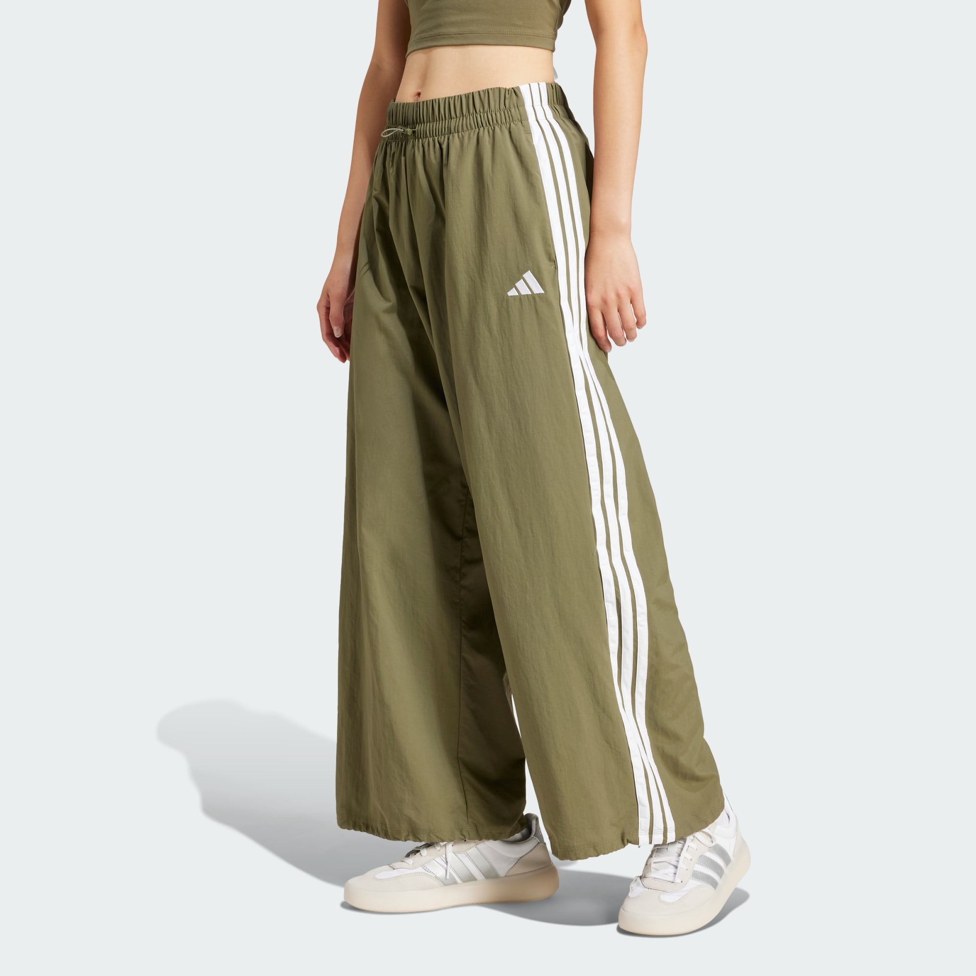 Adidas Women Essentials 3 Stripes Lifestyle Woven Parachute Black