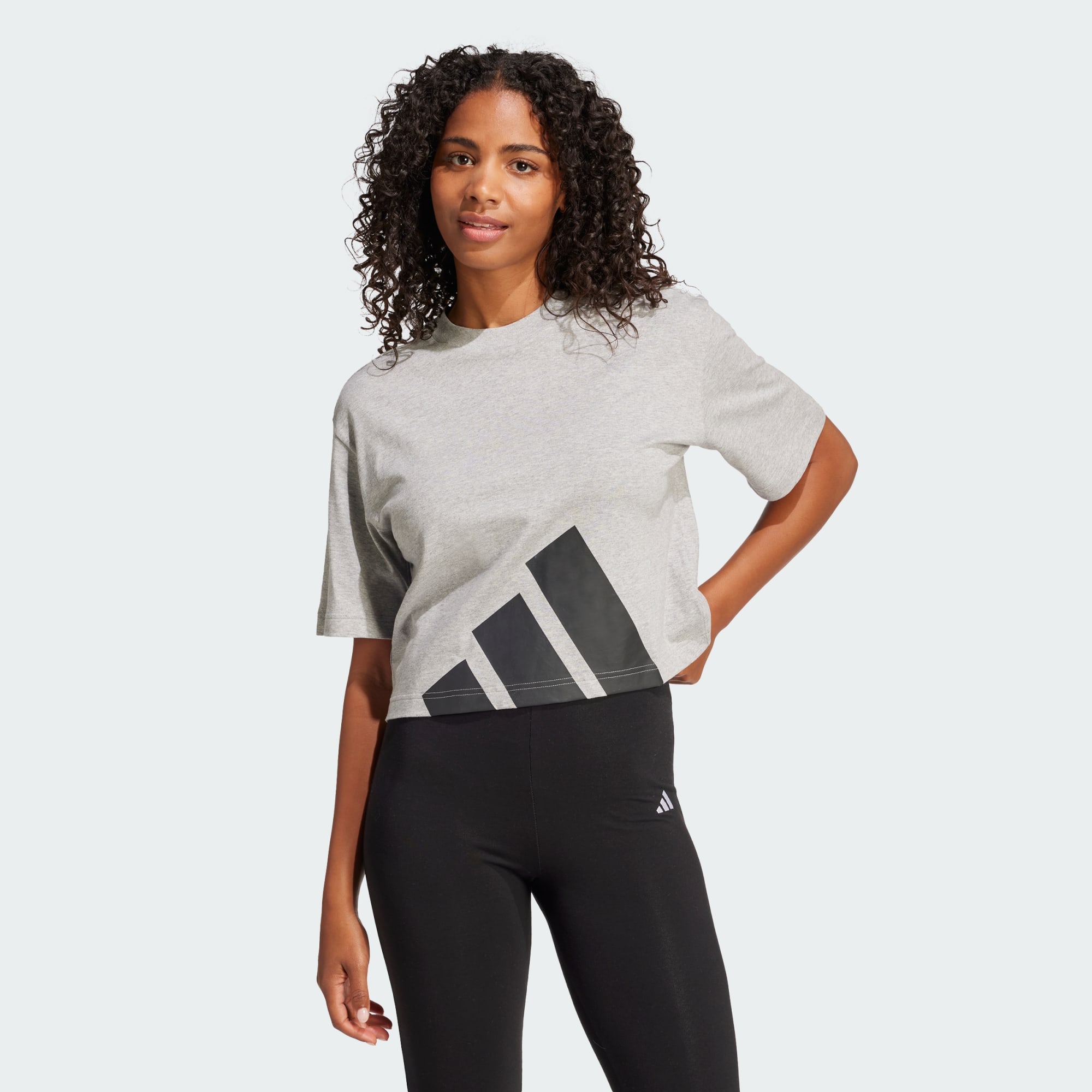 Adidas Women Essentials Big Logo Boyfriend Tee Grey