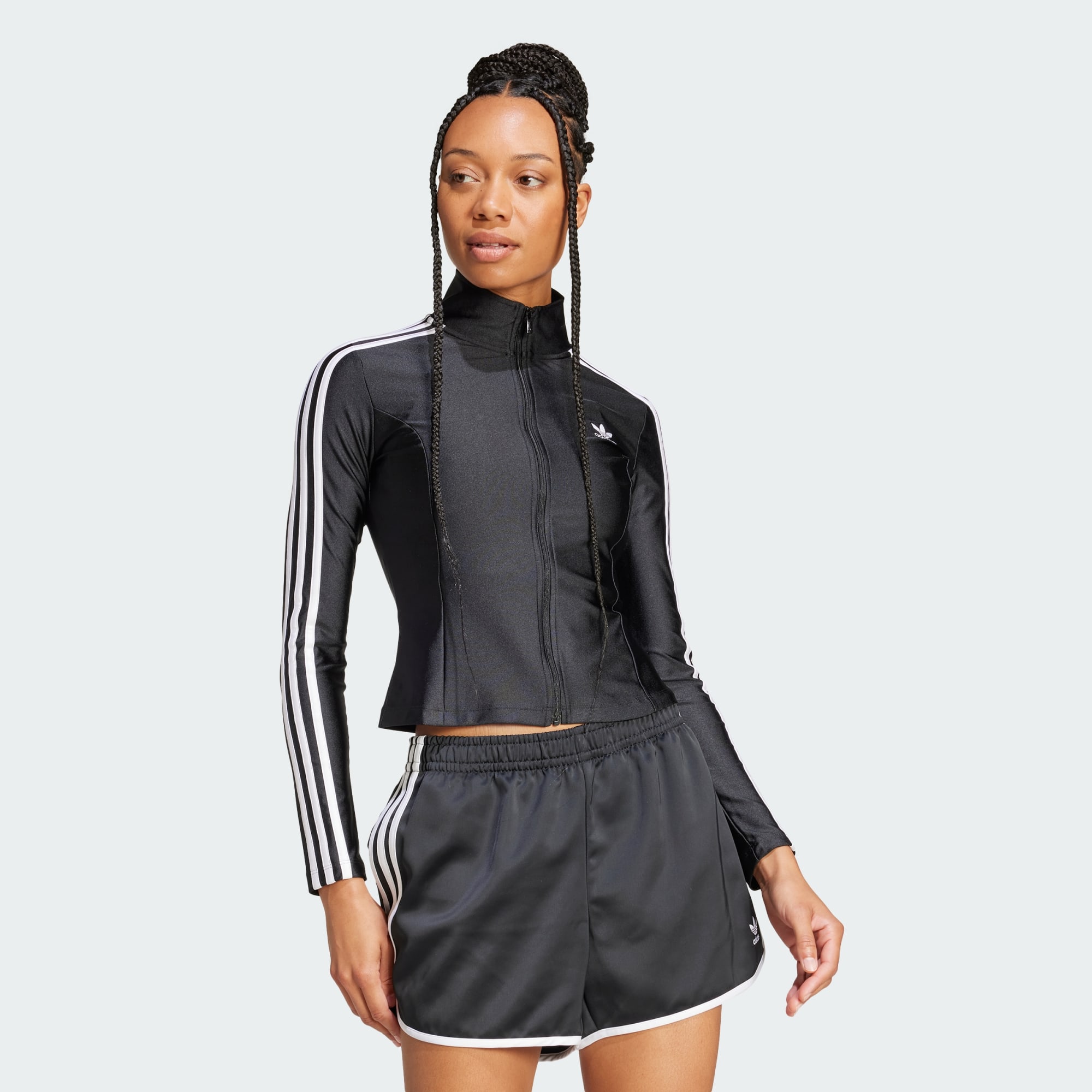 Adidas Originals Women Adicolor 3 Stripes Slim Track Top Blue