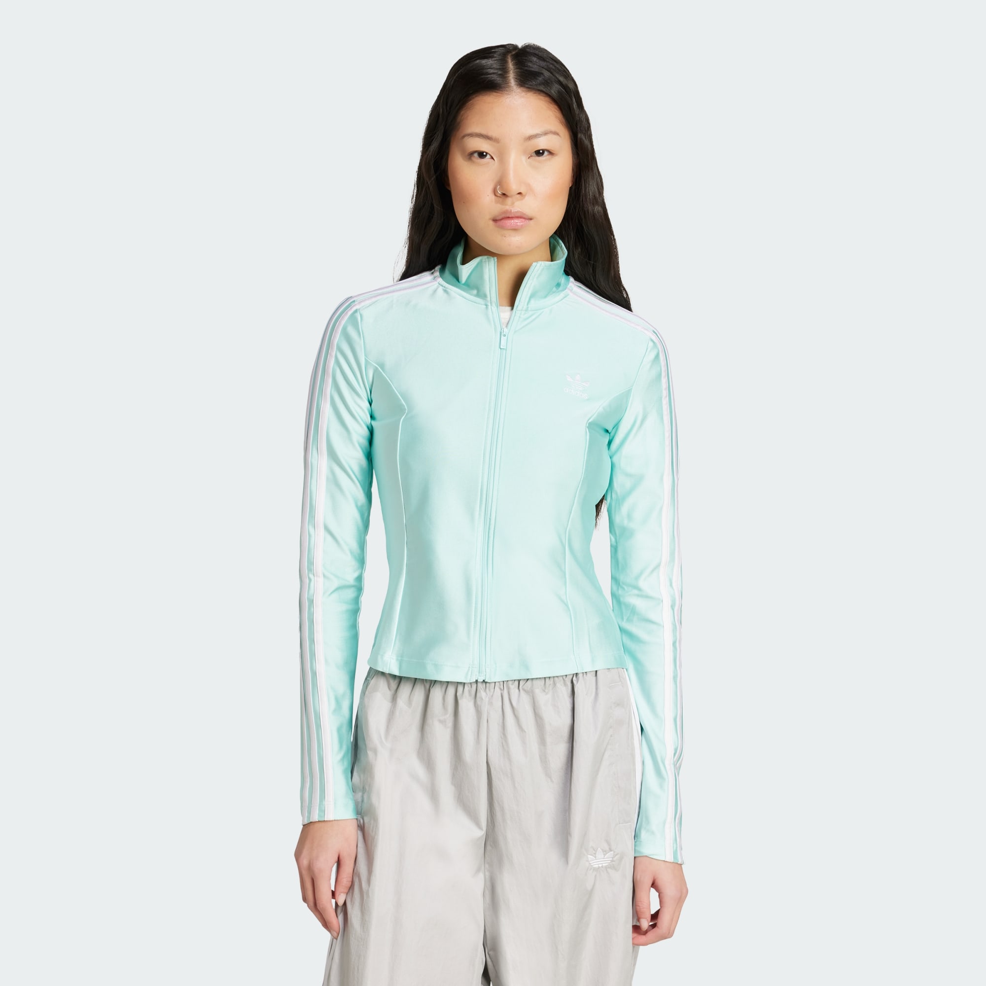 Adidas Originals Women Adicolor 3 Stripes Slim Track Top Blue