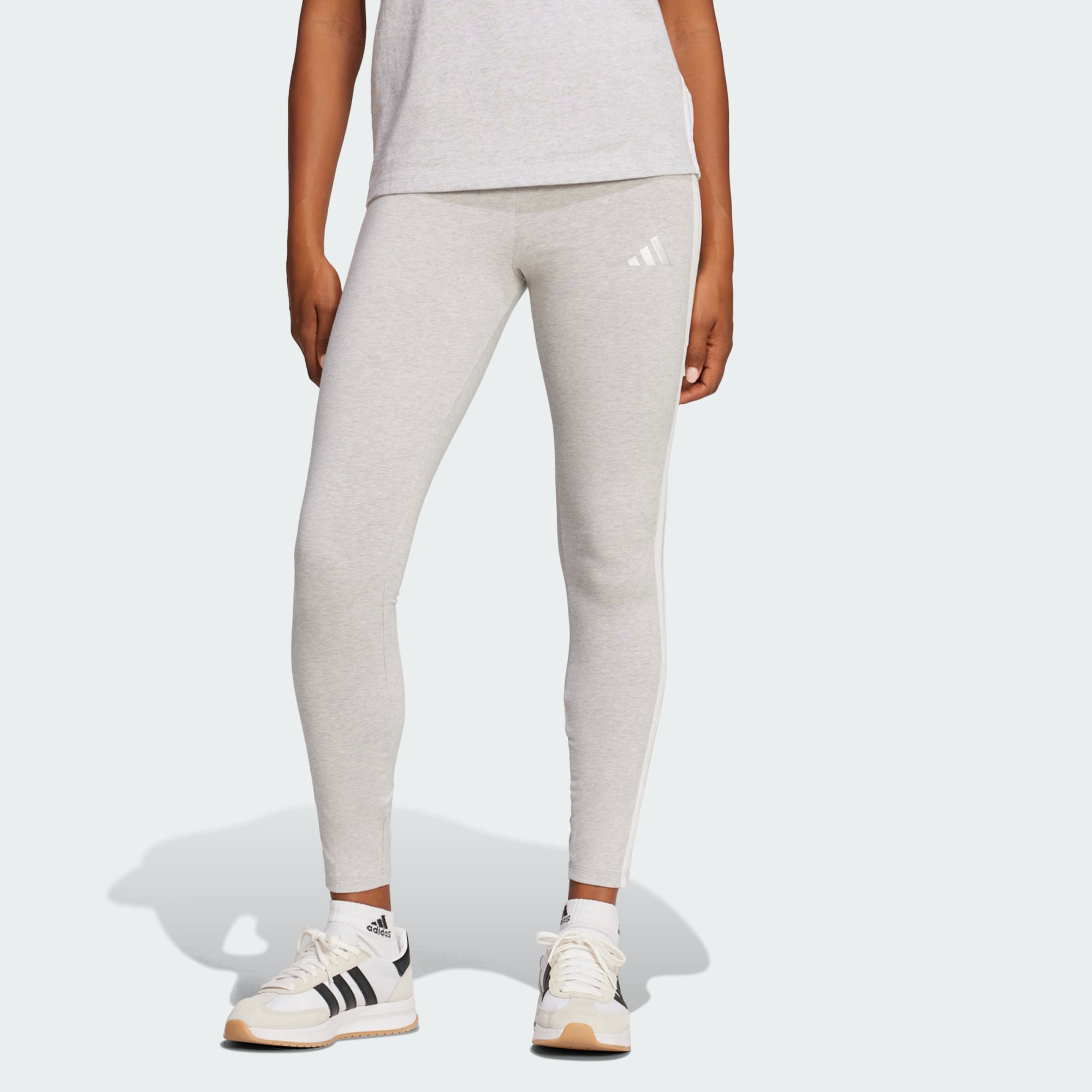 Adidas Women Essentials 3 Stripes Cotton Leggings Black