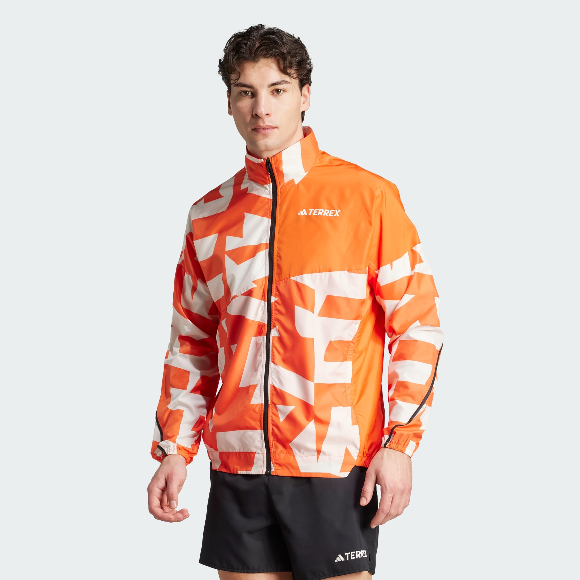Adidas Men Terrex Multi Printed Wind Jacket Grey