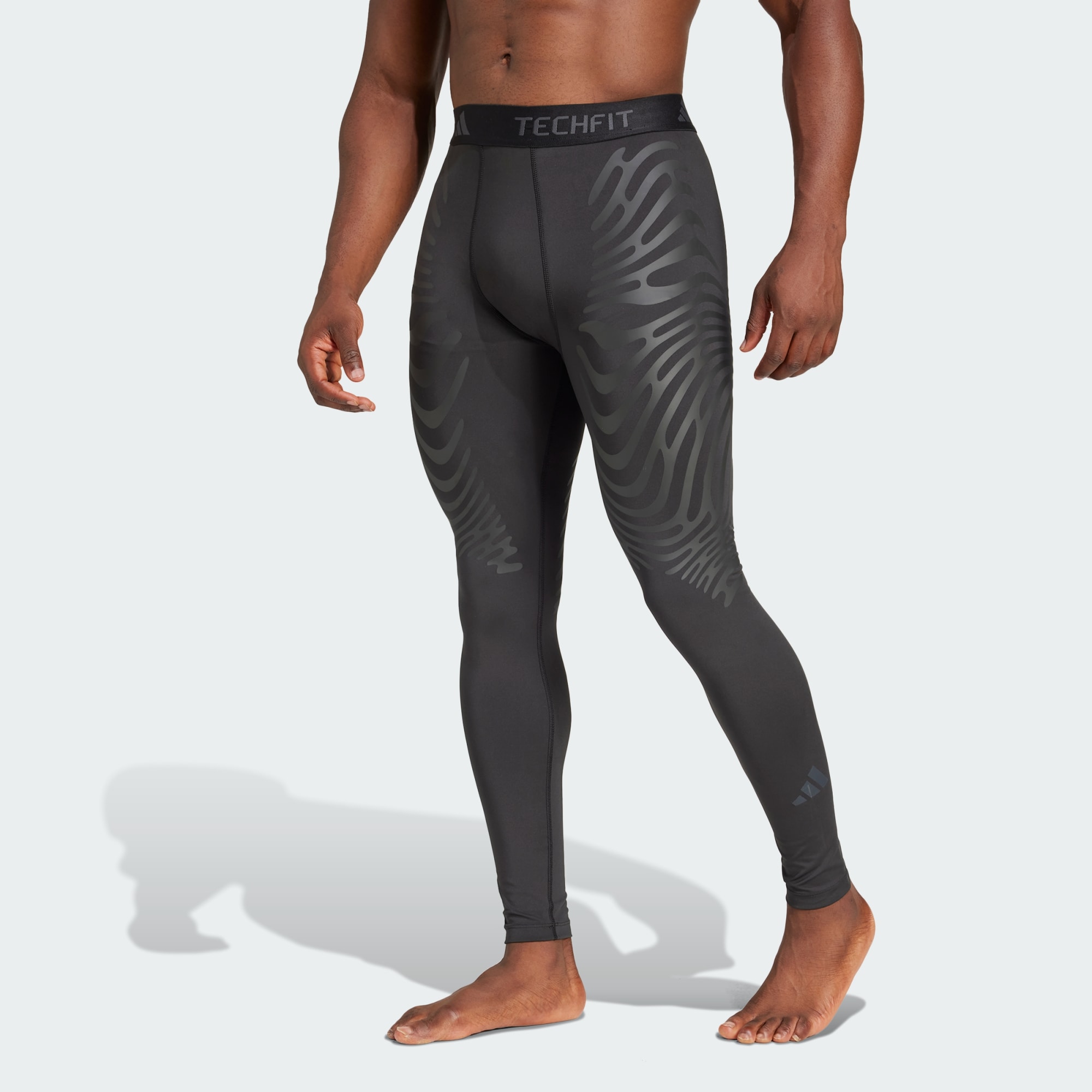 Adidas Men Techfit Control Training Long Tights Black