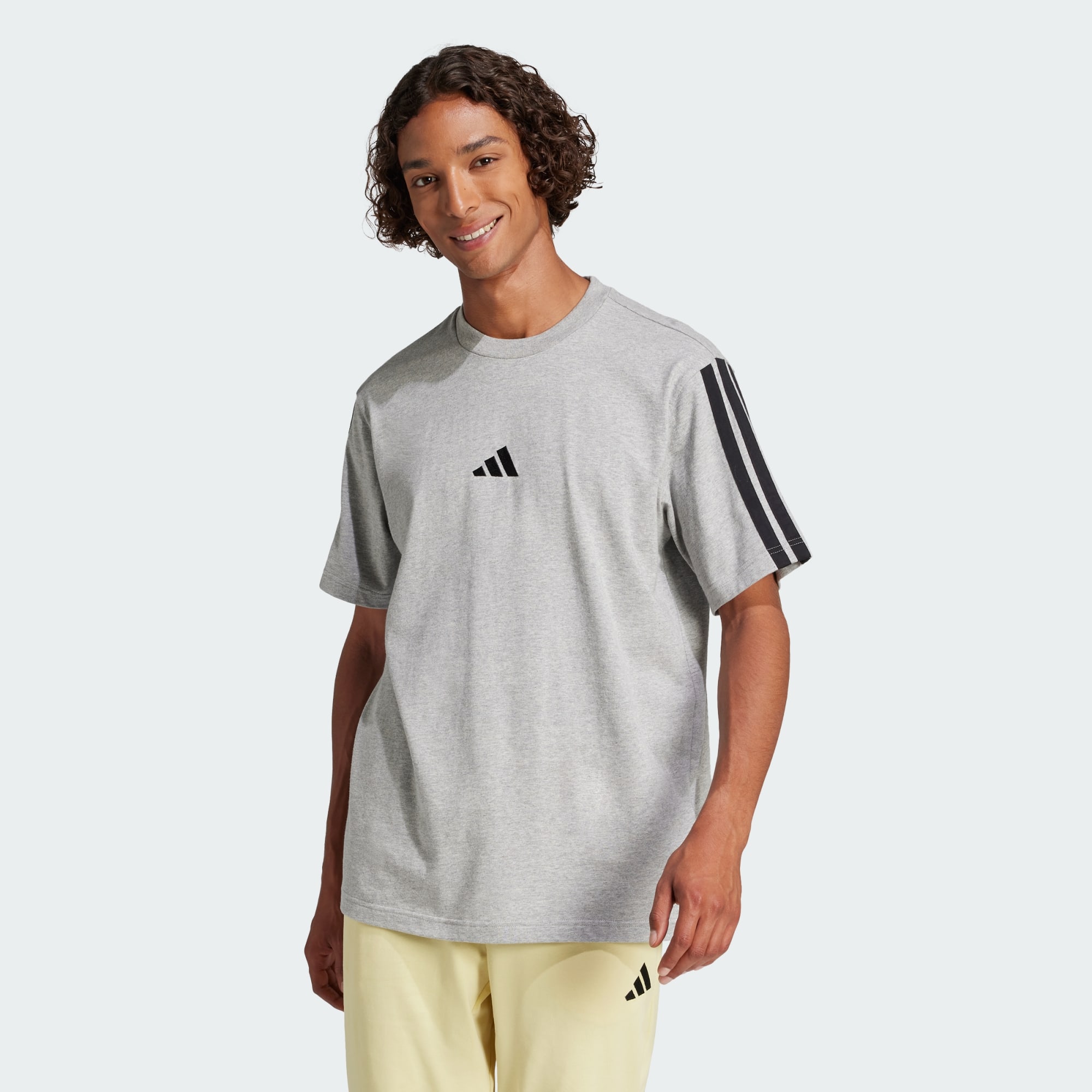 Adidas Men Essentials 3 Stripes Single Jersey Tee Green