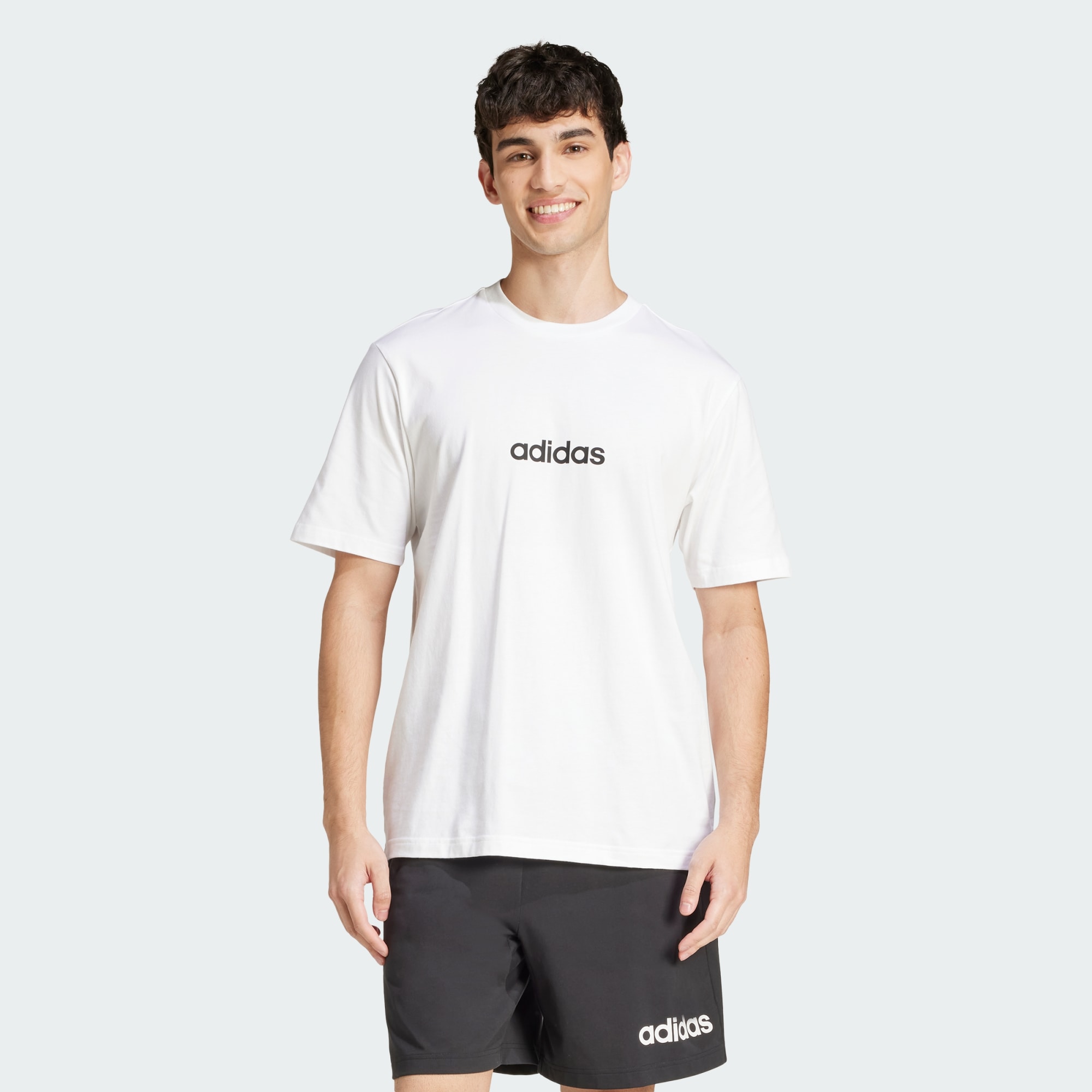 Adidas Men Essentials Linear Single Jersey Tee Black