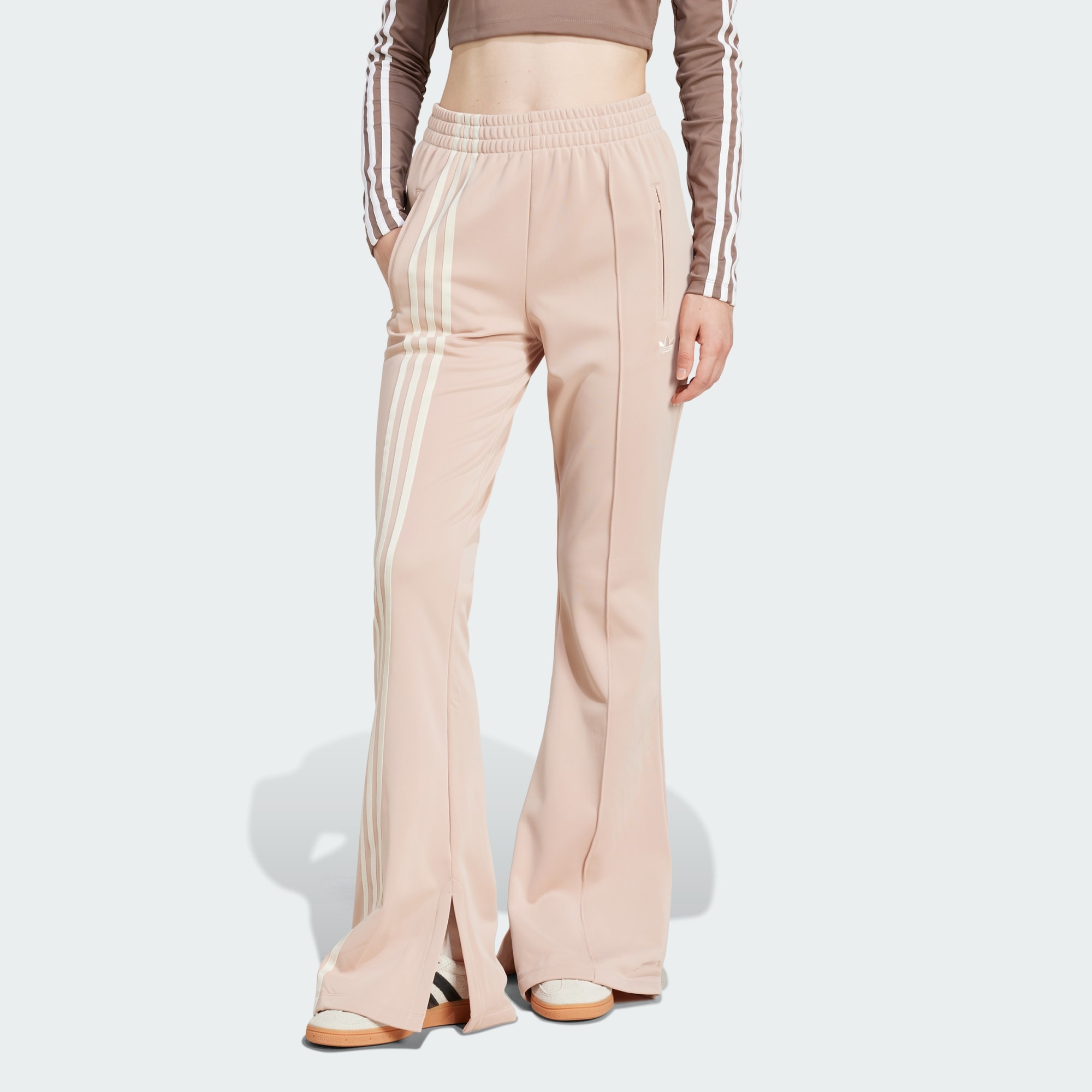 Adidas Originals Women 3 Stripes Flared Firebird Track Pants Black