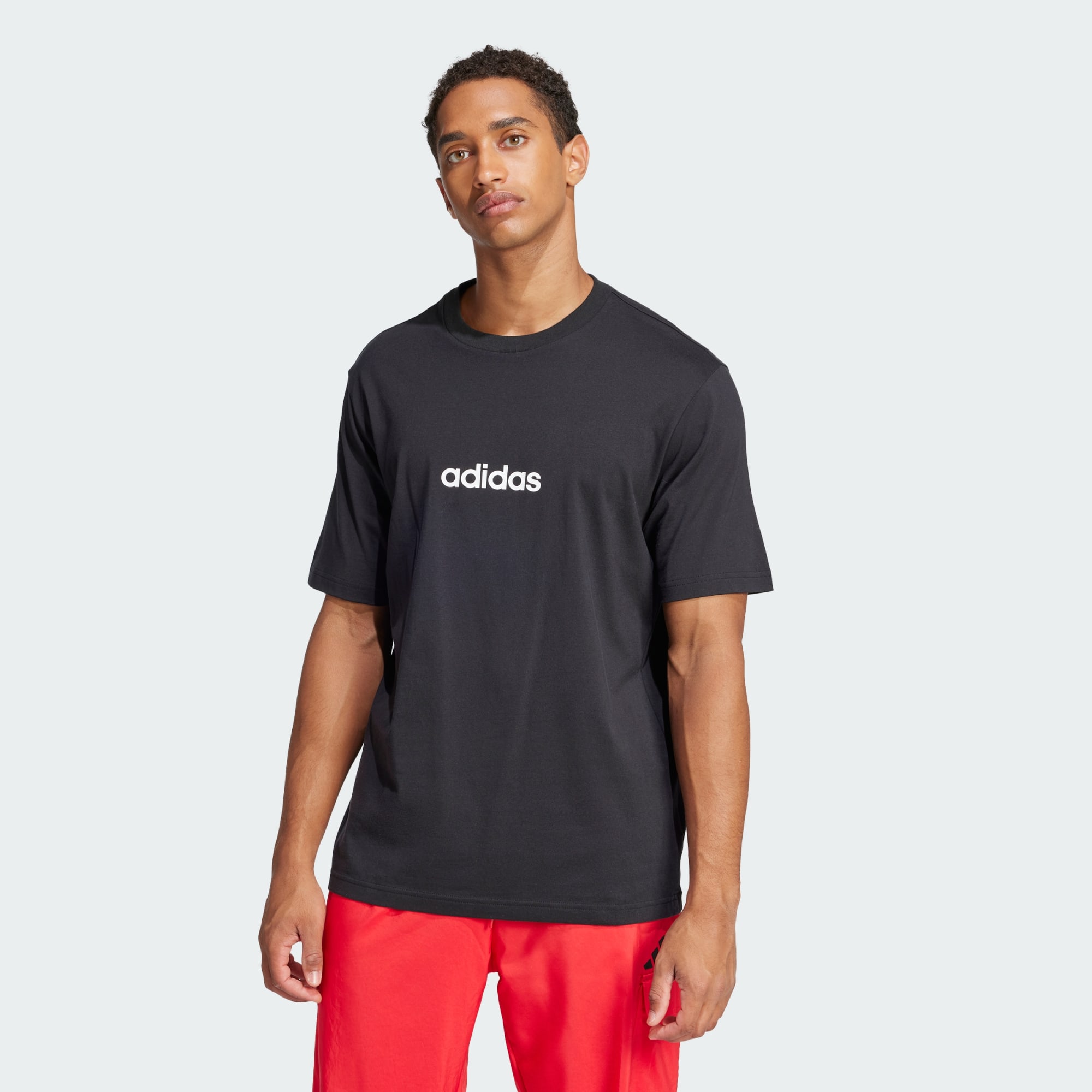 Adidas Men Essentials Linear Single Jersey Tee Black