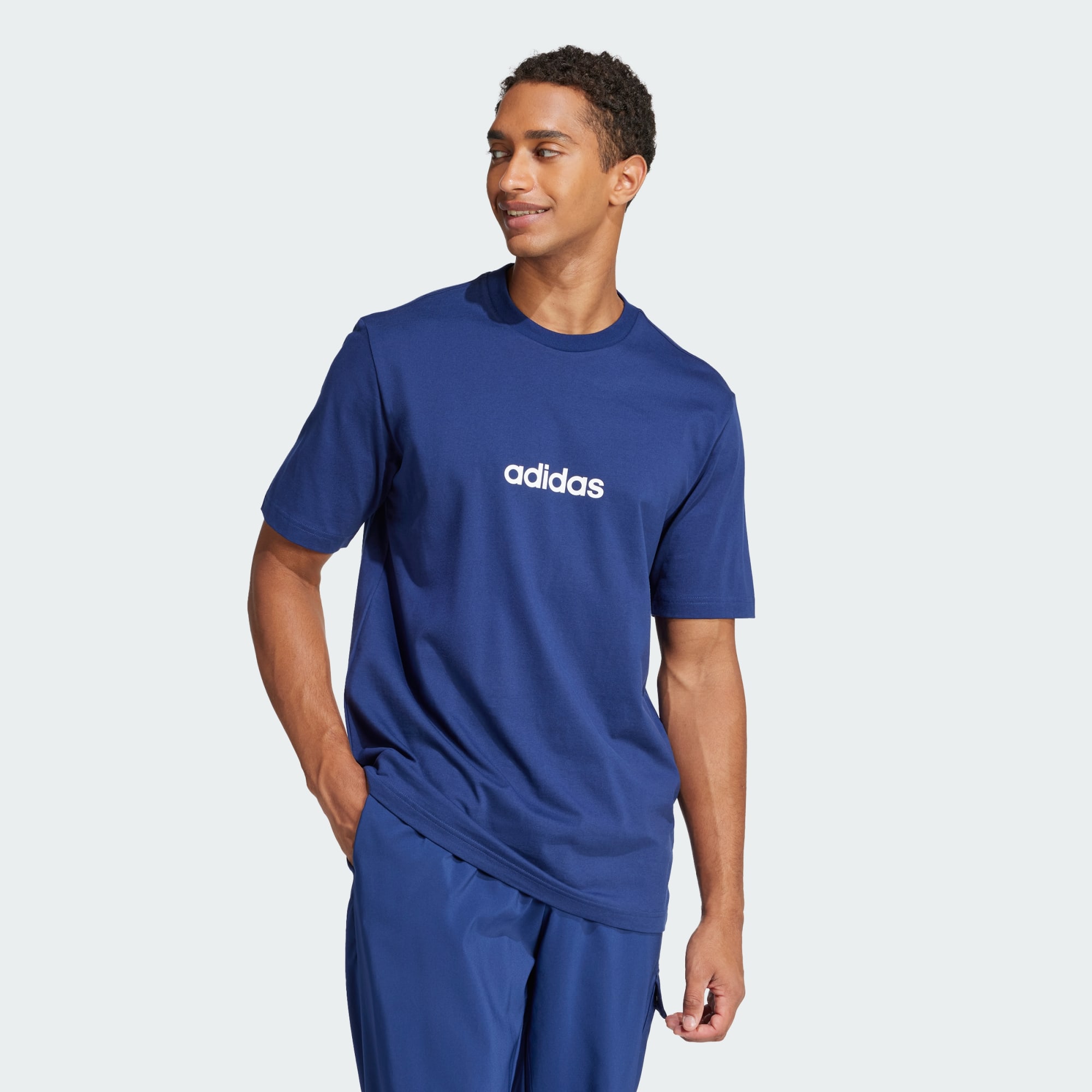 Adidas Men Essentials Linear Single Jersey Tee Black