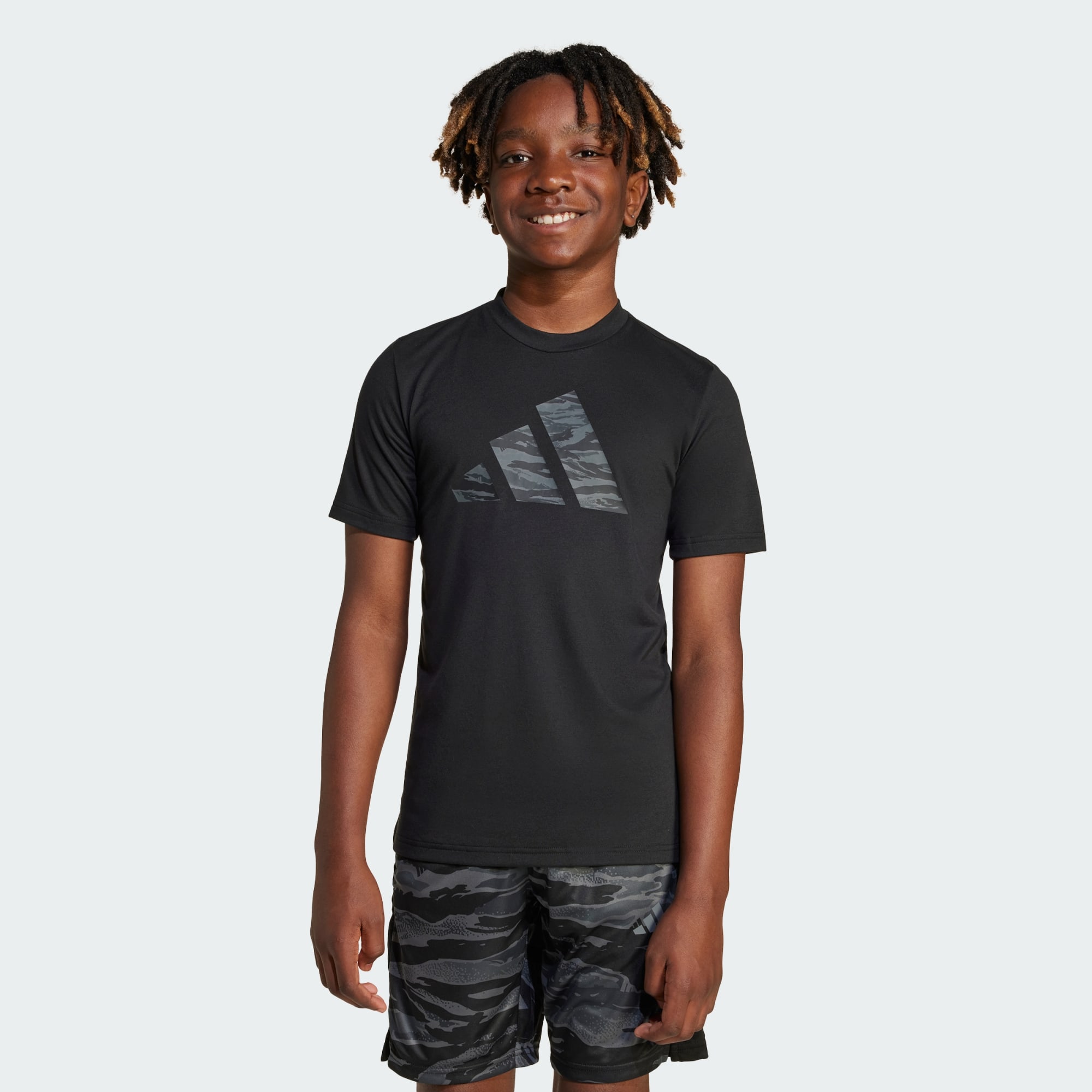 Adidas Kids Training Essentials Camo Print Tee Kids Black