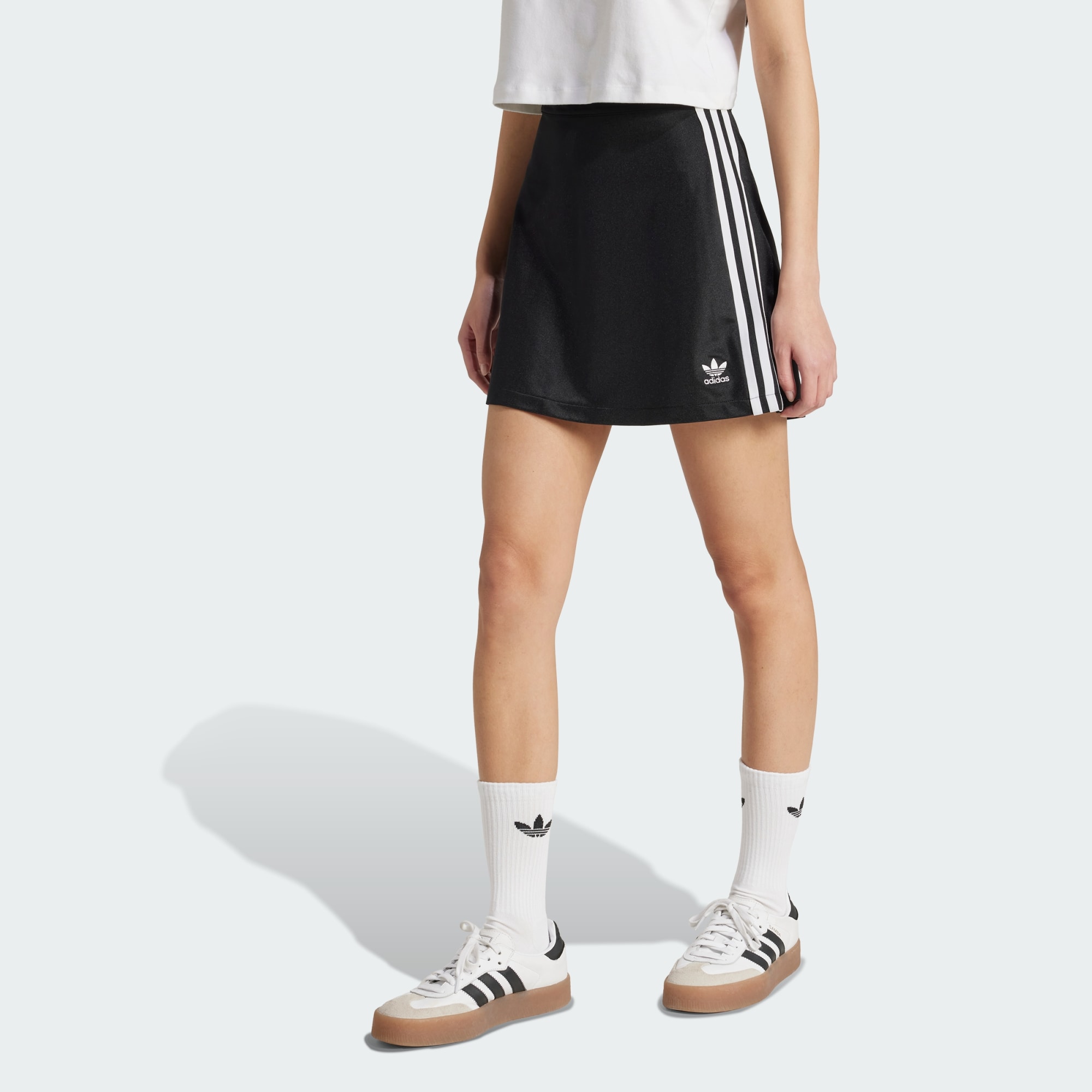 Adidas Originals Women Adicolor 3 Stripes Mini Skirt White