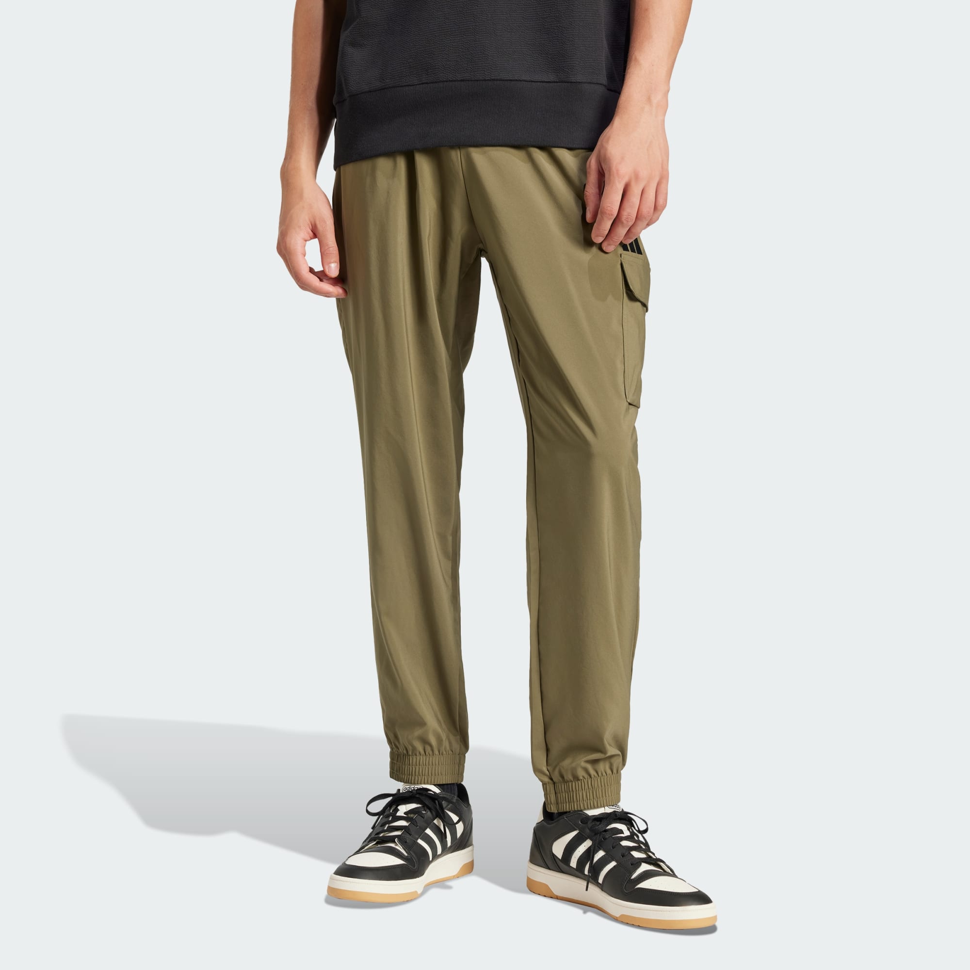 Adidas Men Essentials Small Logo Cargo Pants Green