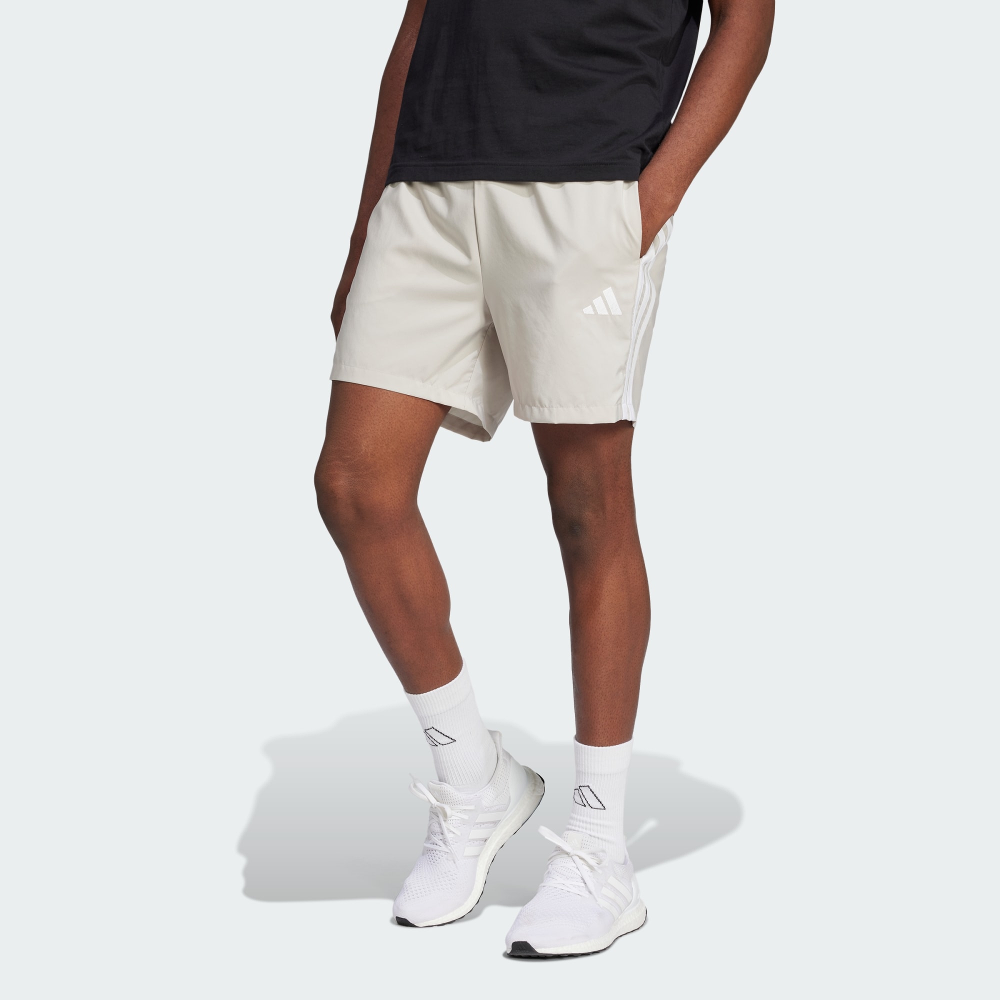 Adidas Men Essentials 3 Stripes Chelsea Shorts Grey