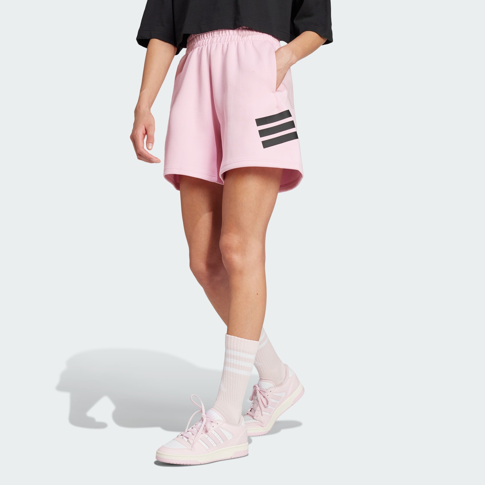 Adidas Women Future Icons 3 Stripes Shorts Pink