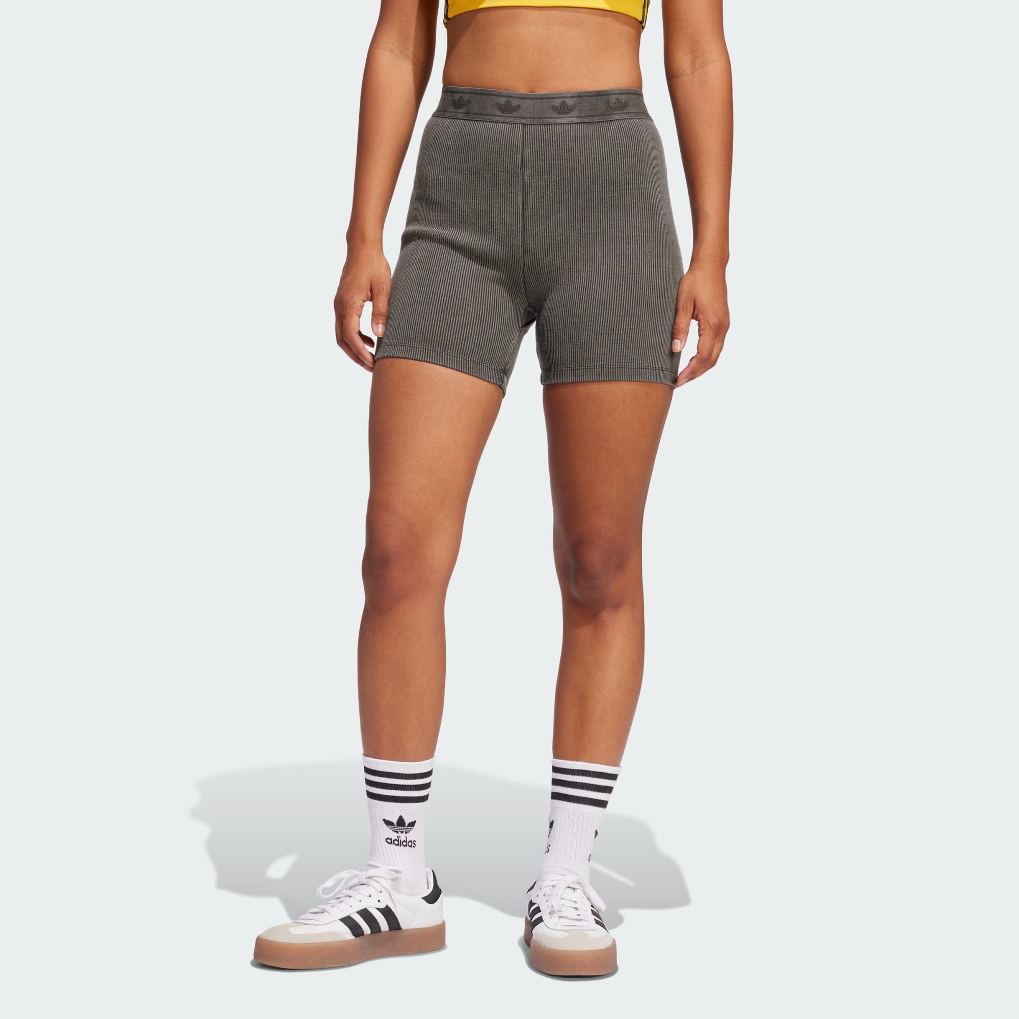 Adidas Originals Women Ribbed Booty Shorts Black