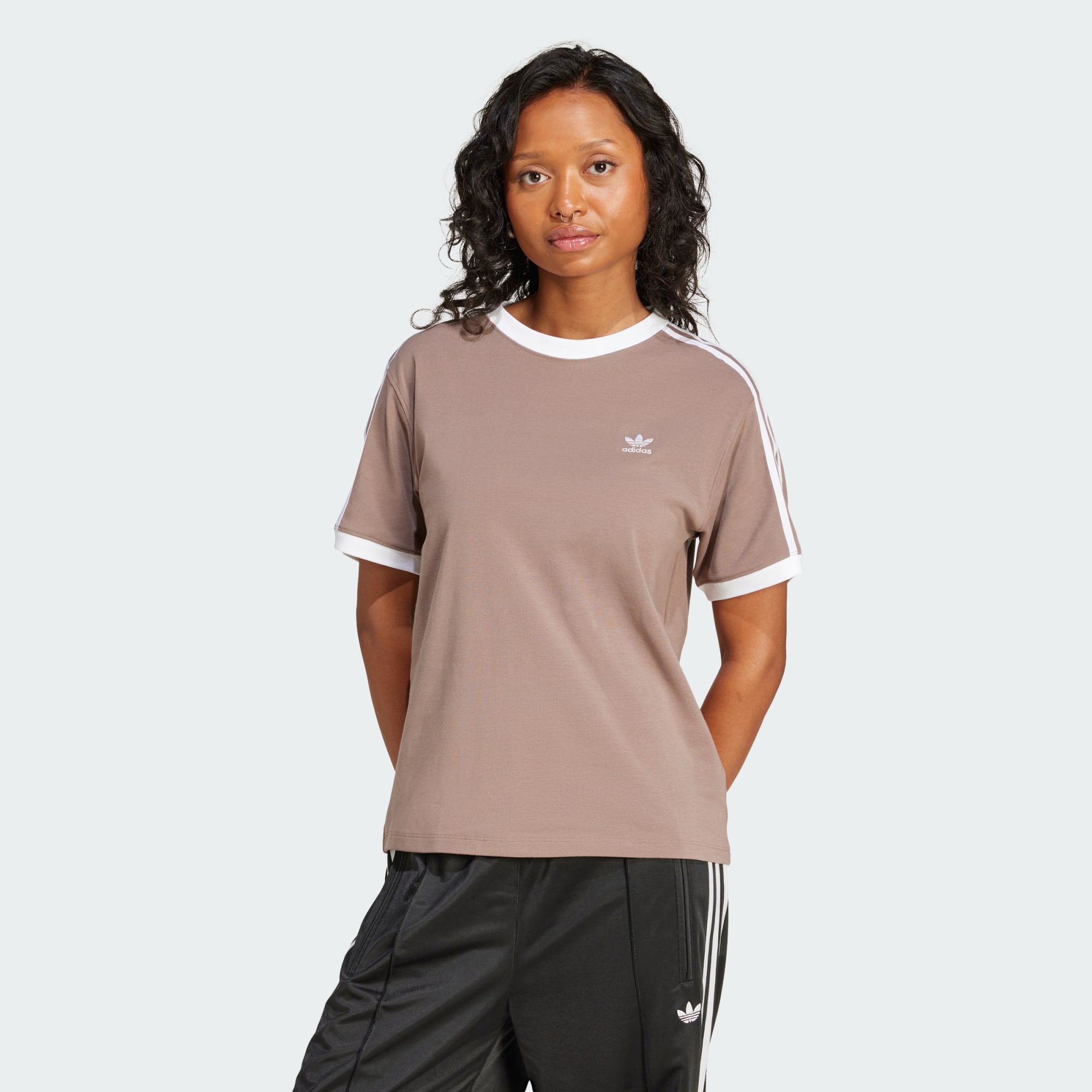 Adidas Originals Women 3 Stripes Tee Red