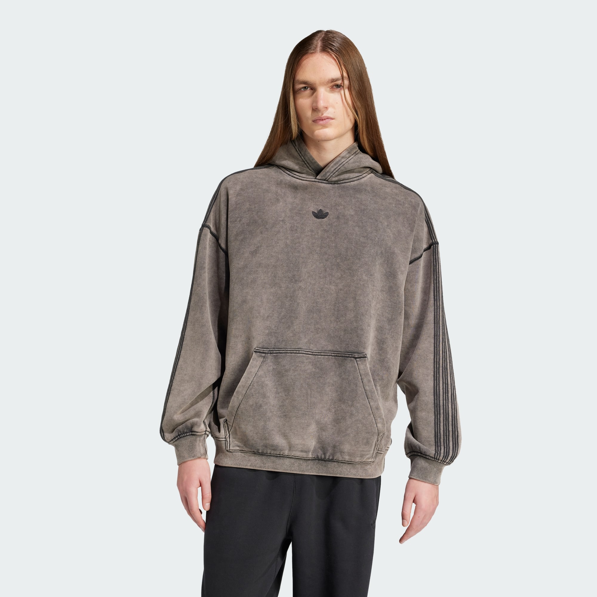 Adidas Originals Men Premium Essentials Retro Washed Hoodie Black