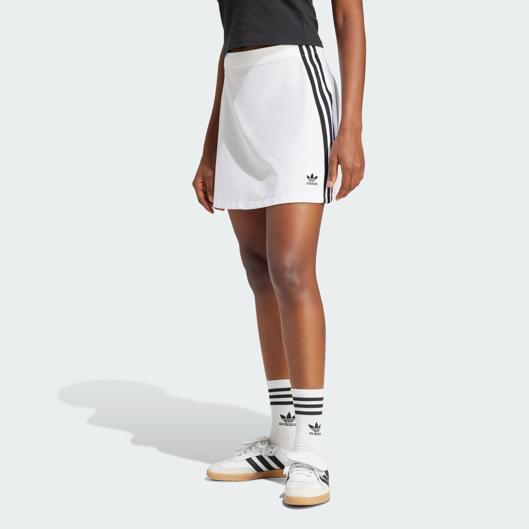 Adidas Originals Women Adicolor 3 Stripes Mini Skirt White