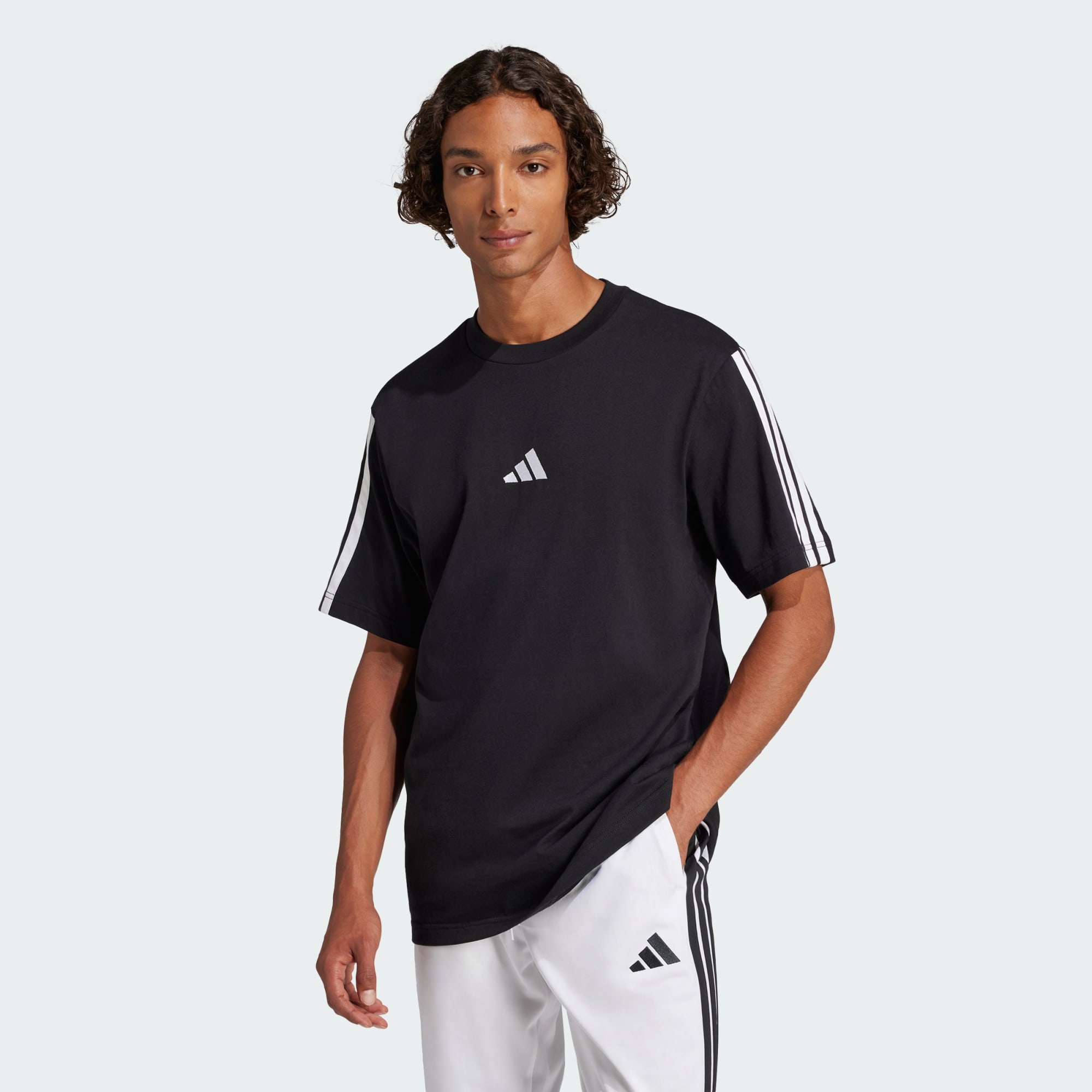 Adidas Men Essentials 3 Stripes Single Jersey Tee Green