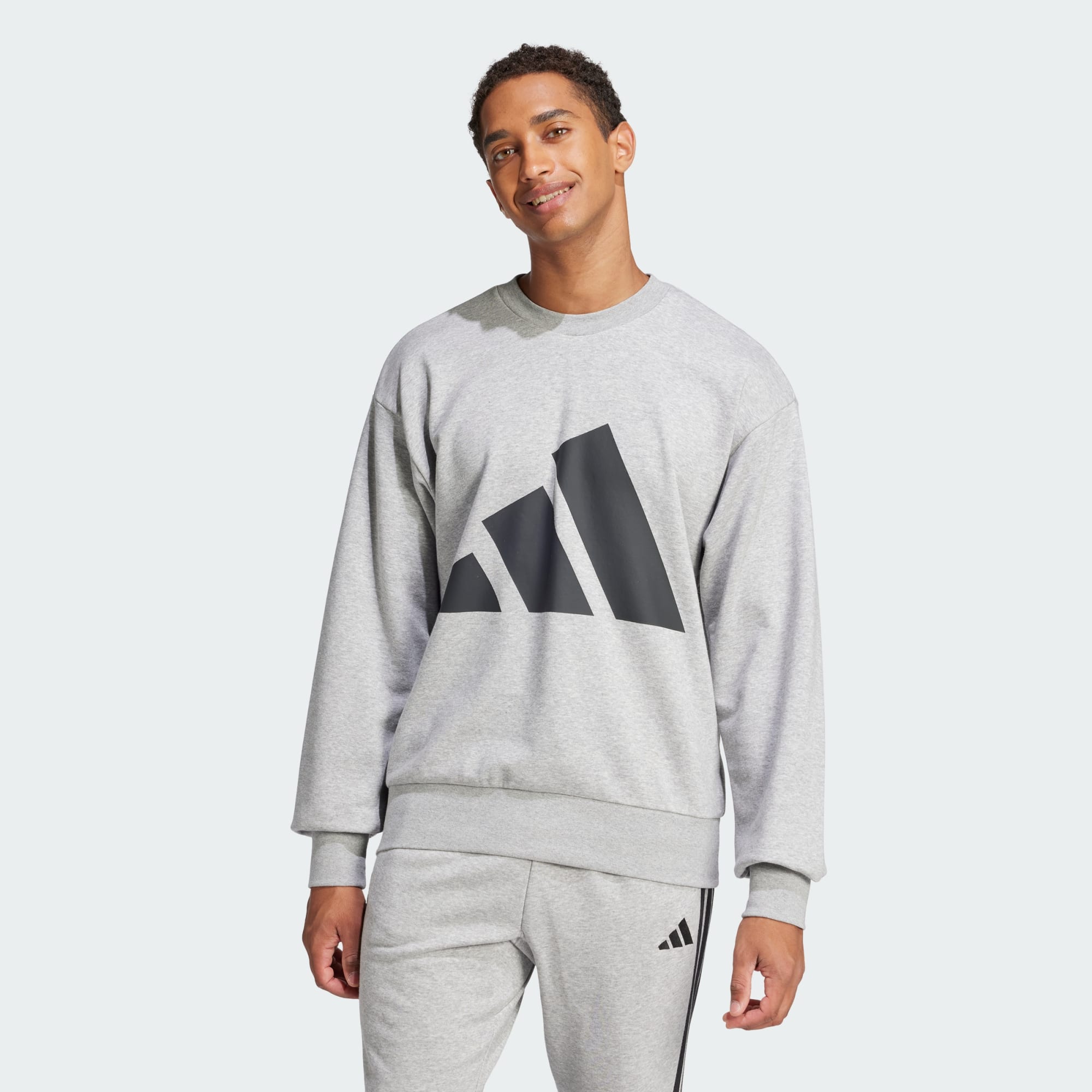 Adidas Men Essentials Big Logo French Terry Sweatshirt Black