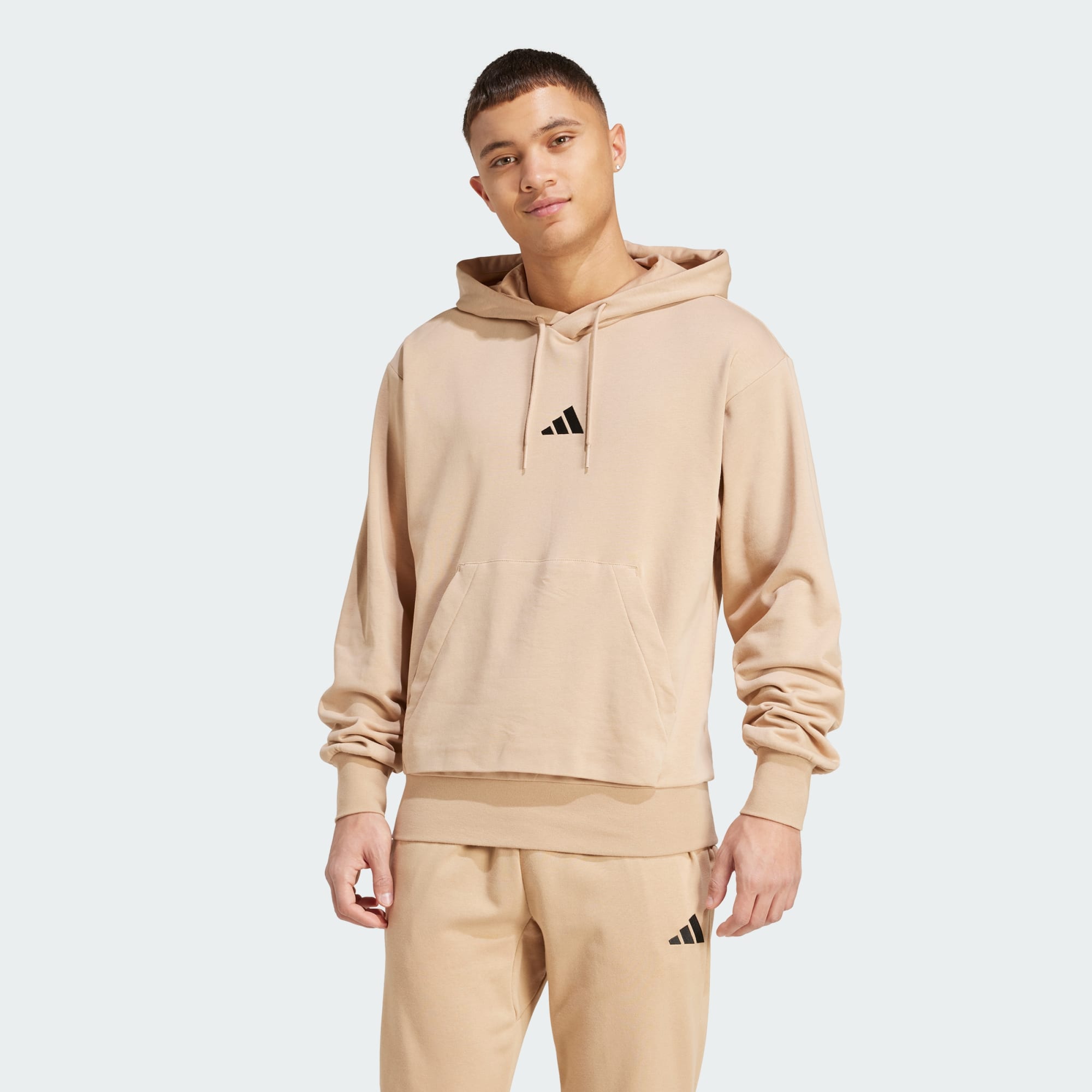Adidas Men Essentials Feelcozy French Terry Hoodie Beige