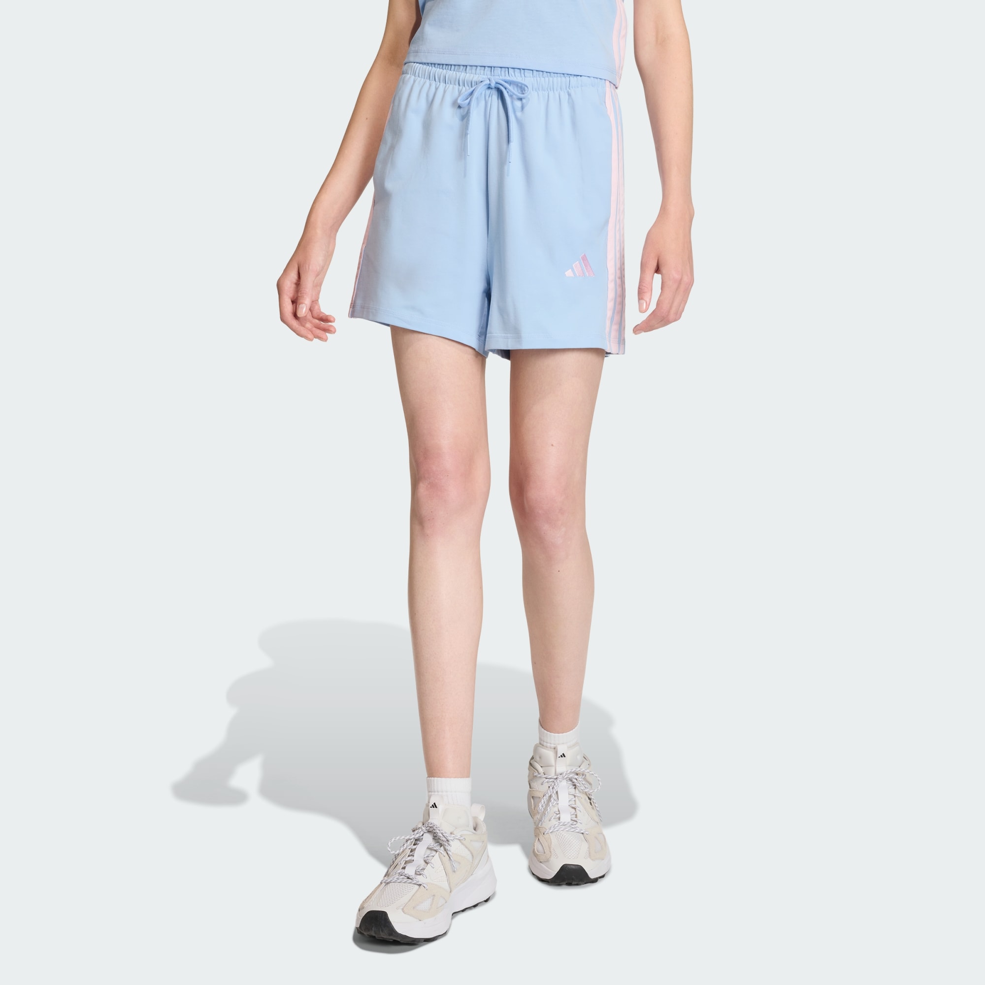 Adidas Women Essentials 3 Stripes Cotton Shorts Black