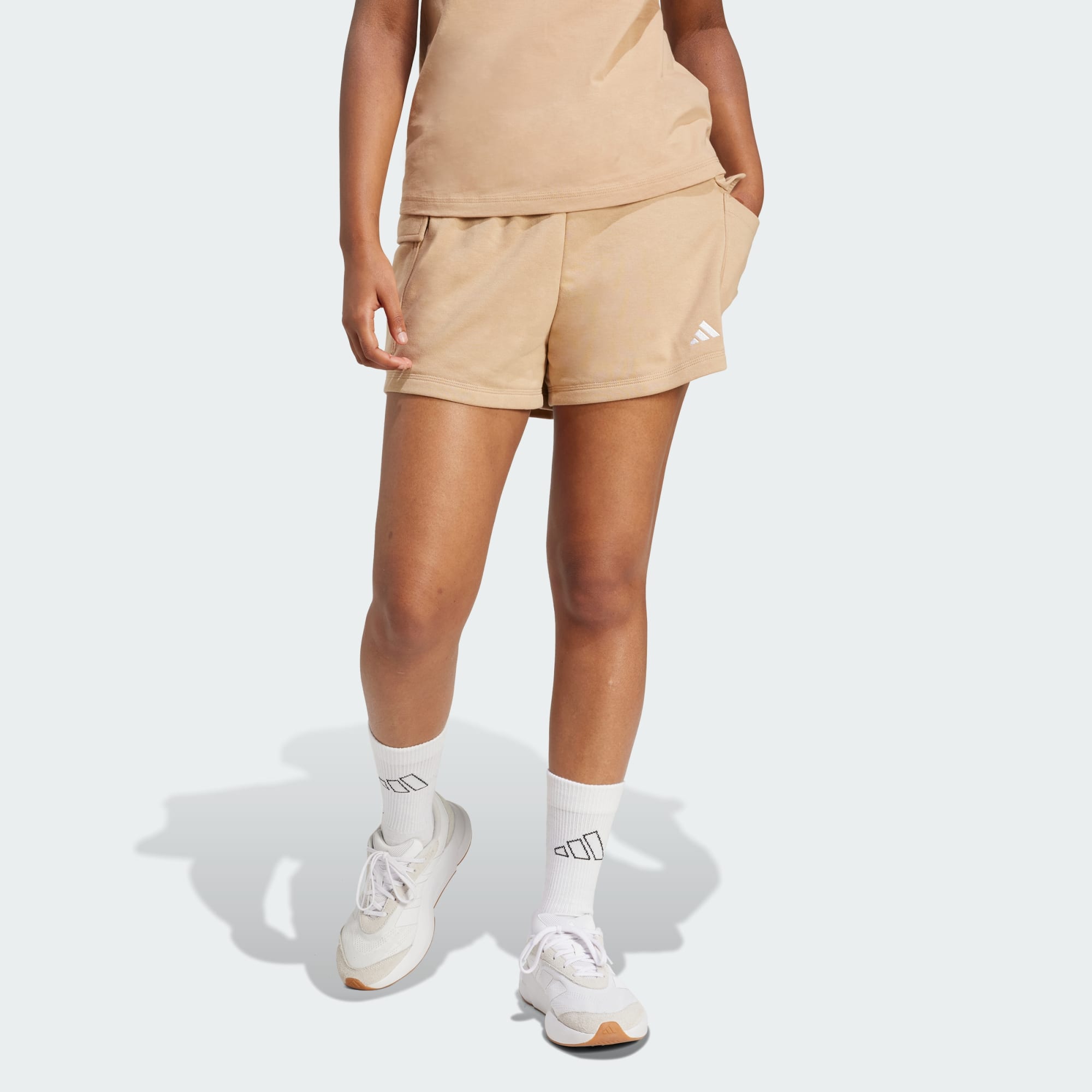 Adidas Women Essentials Small Logo French Terry Cargo Shorts Green