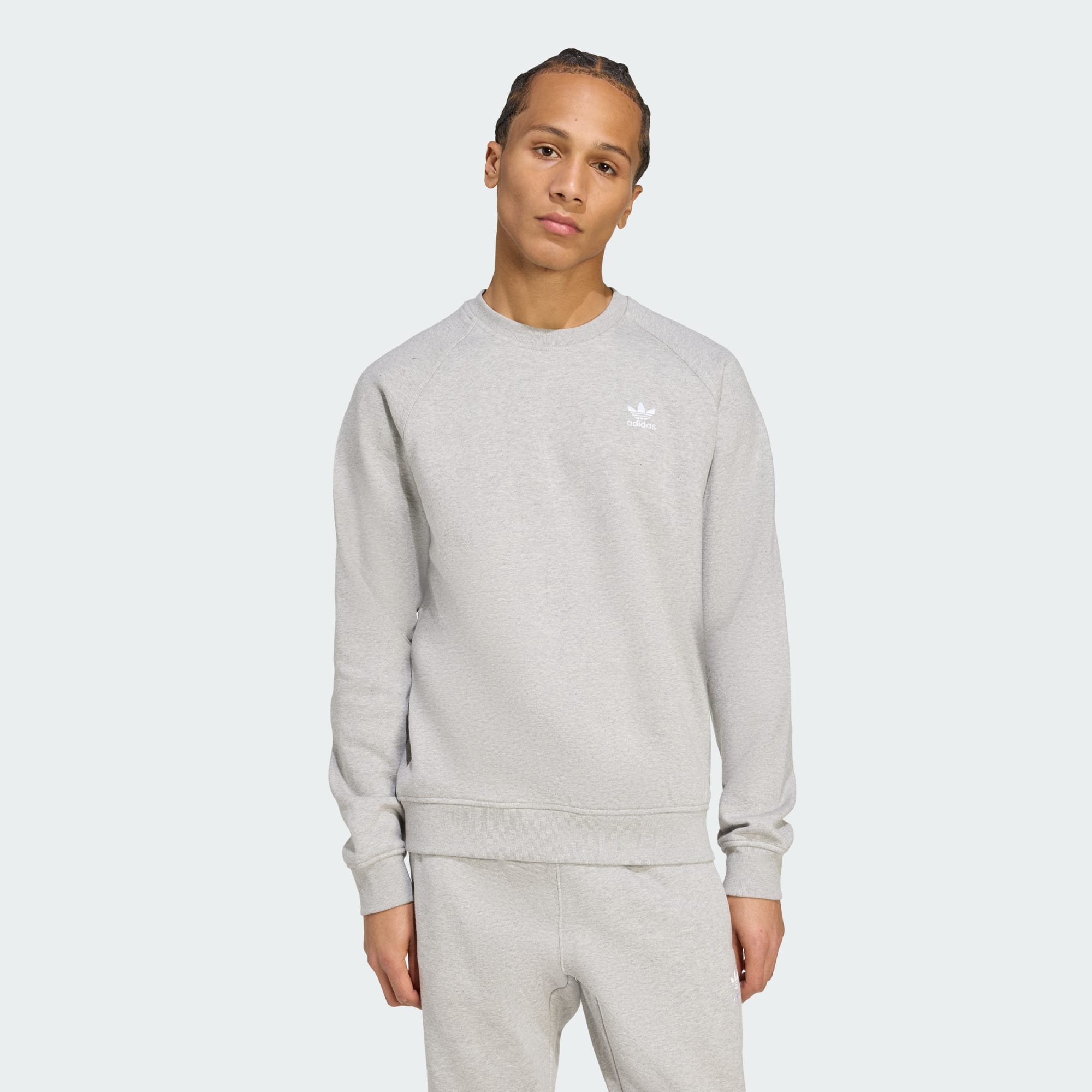 Adidas Originals Men Trefoil Essentials Crew Sweatshirt Black