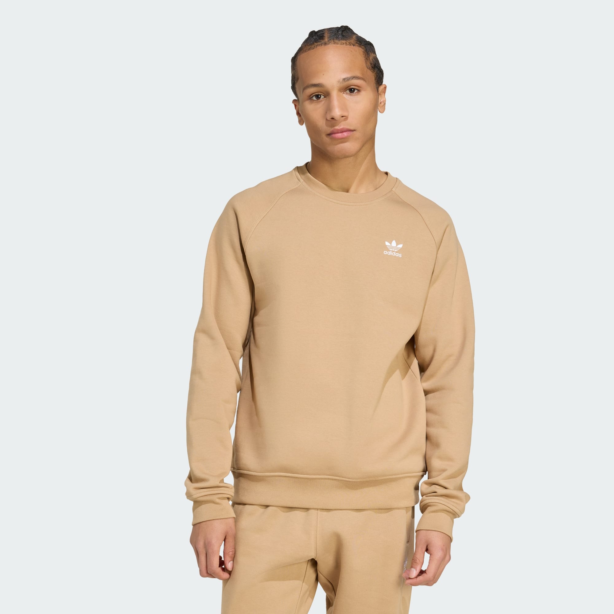 Adidas Originals Men Trefoil Essentials Crew Sweatshirt Black