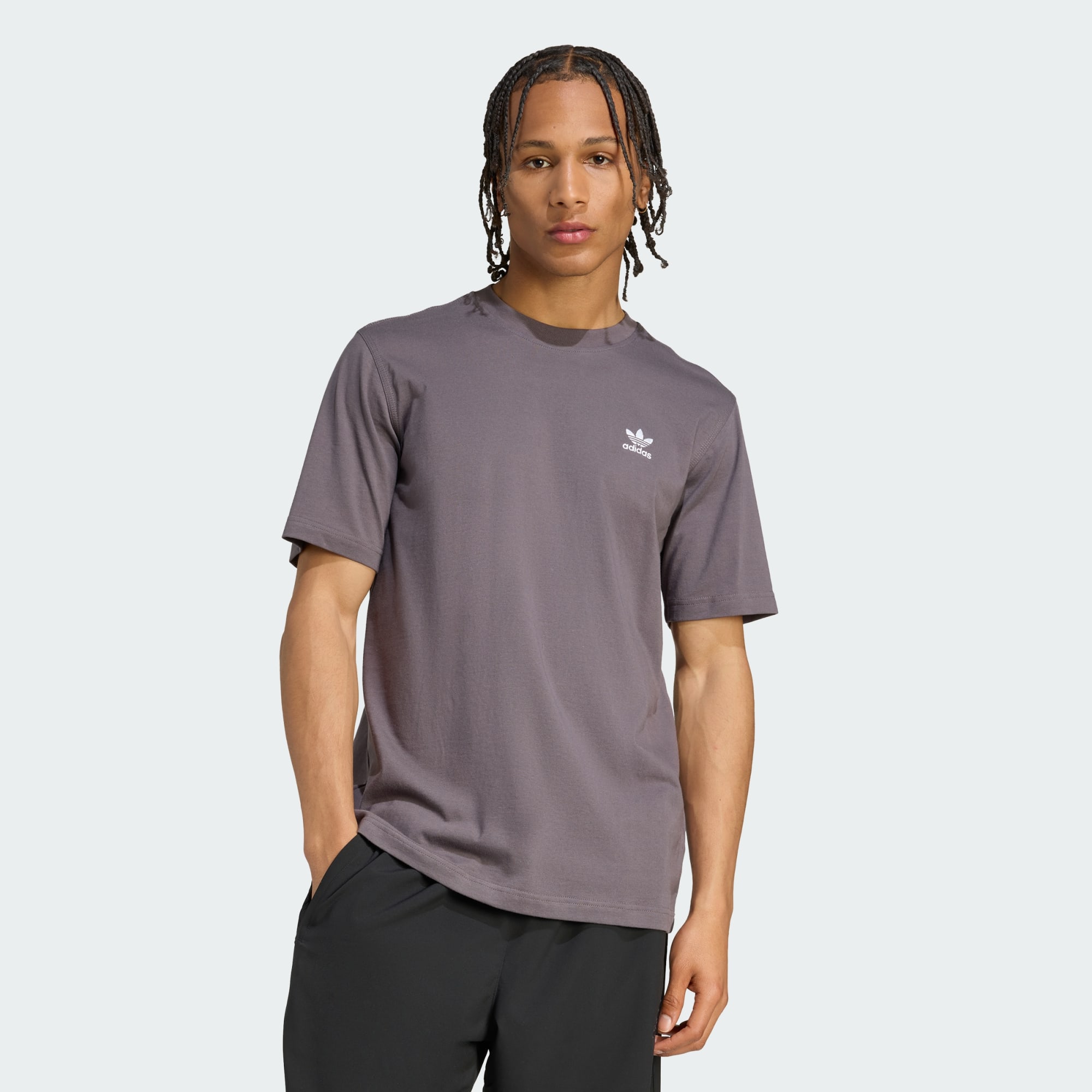 Adidas Originals Men Trefoil Essentials Tee Grey