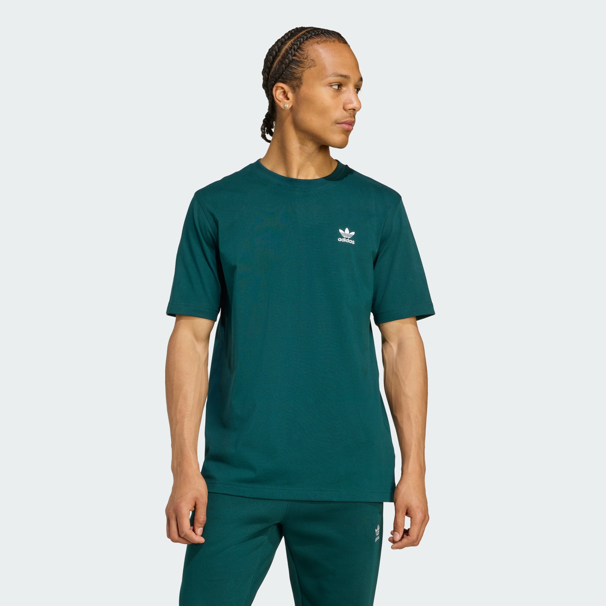 Adidas Originals Men Trefoil Essentials Tee Grey