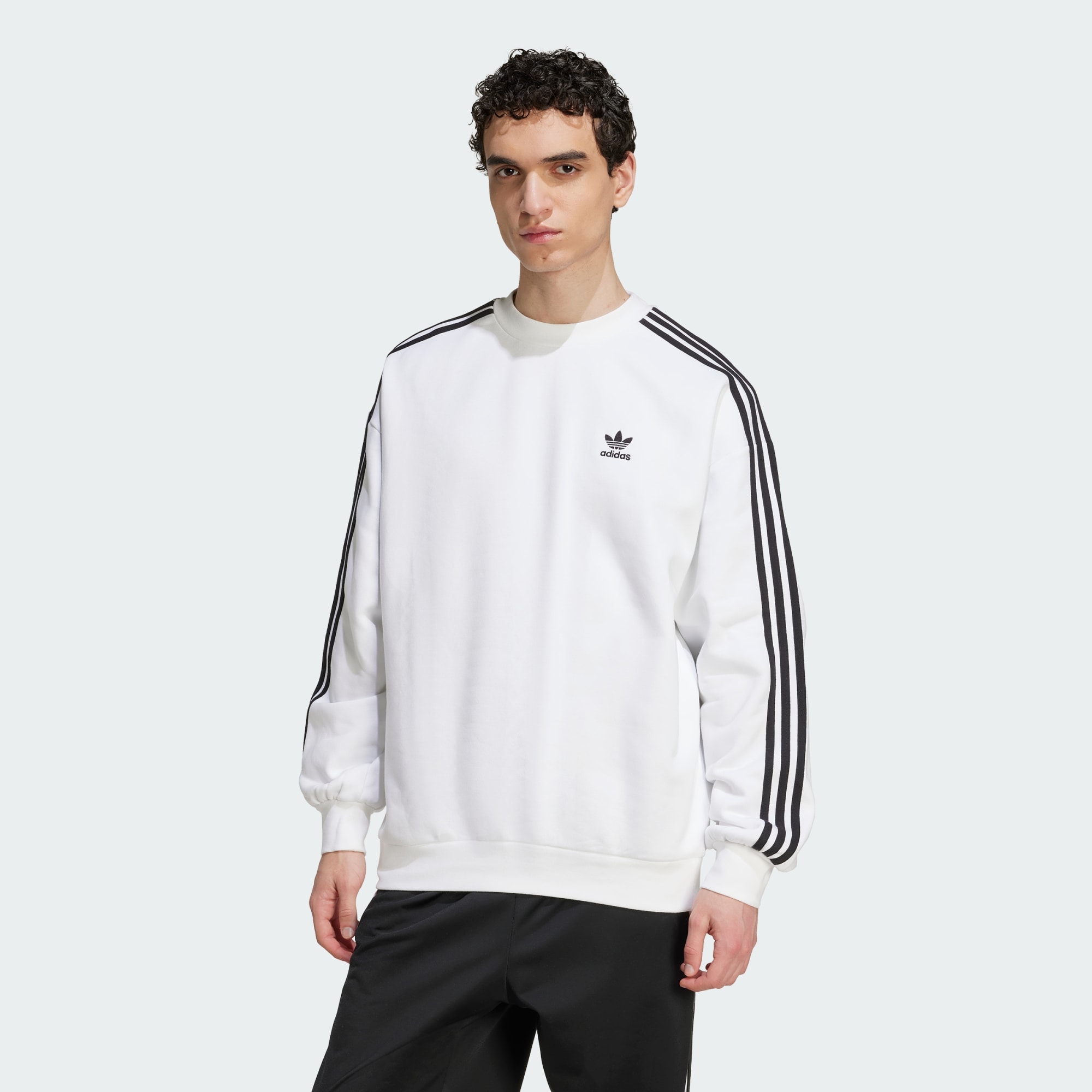 Adidas Originals Men Adicolor Oversized Crew Sweatshirt Black