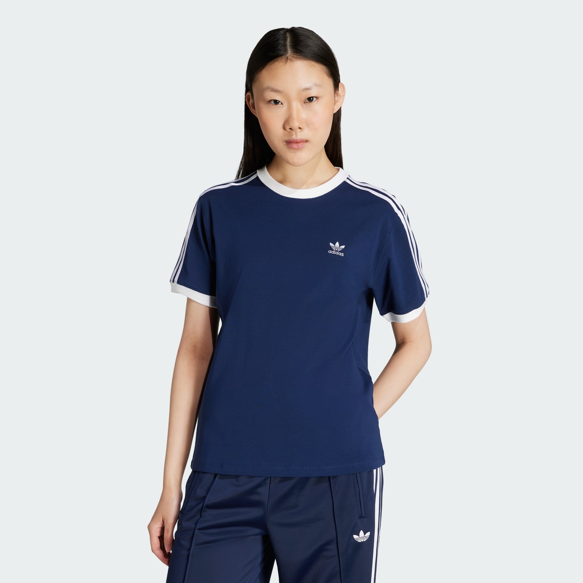 Adidas Originals Women 3 Stripes Tee Red